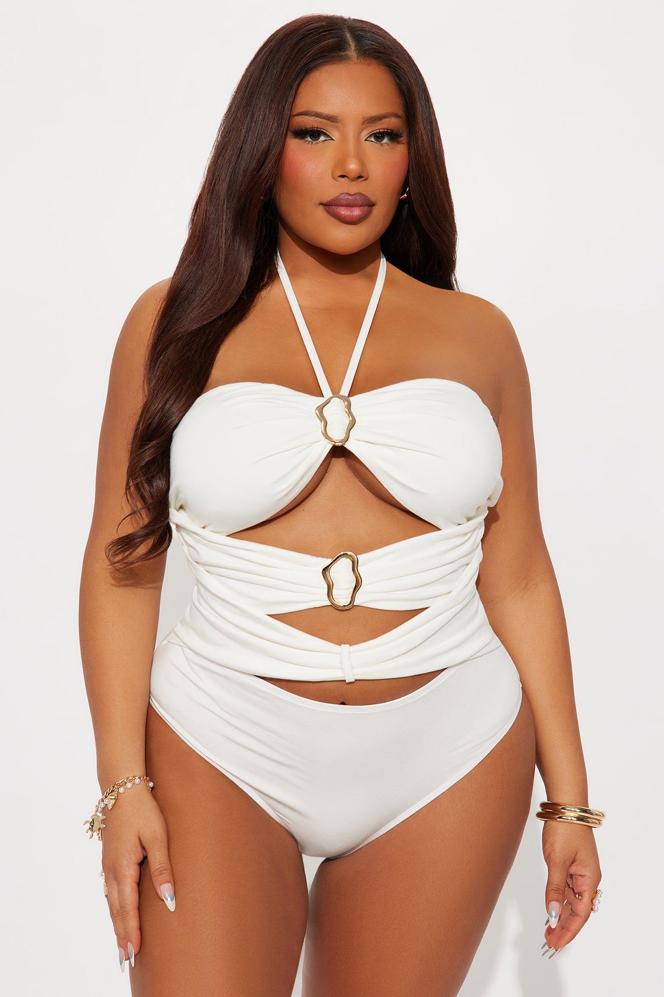 Estelle Halter Cut Out Bodysuit - Ivory Female Product Image