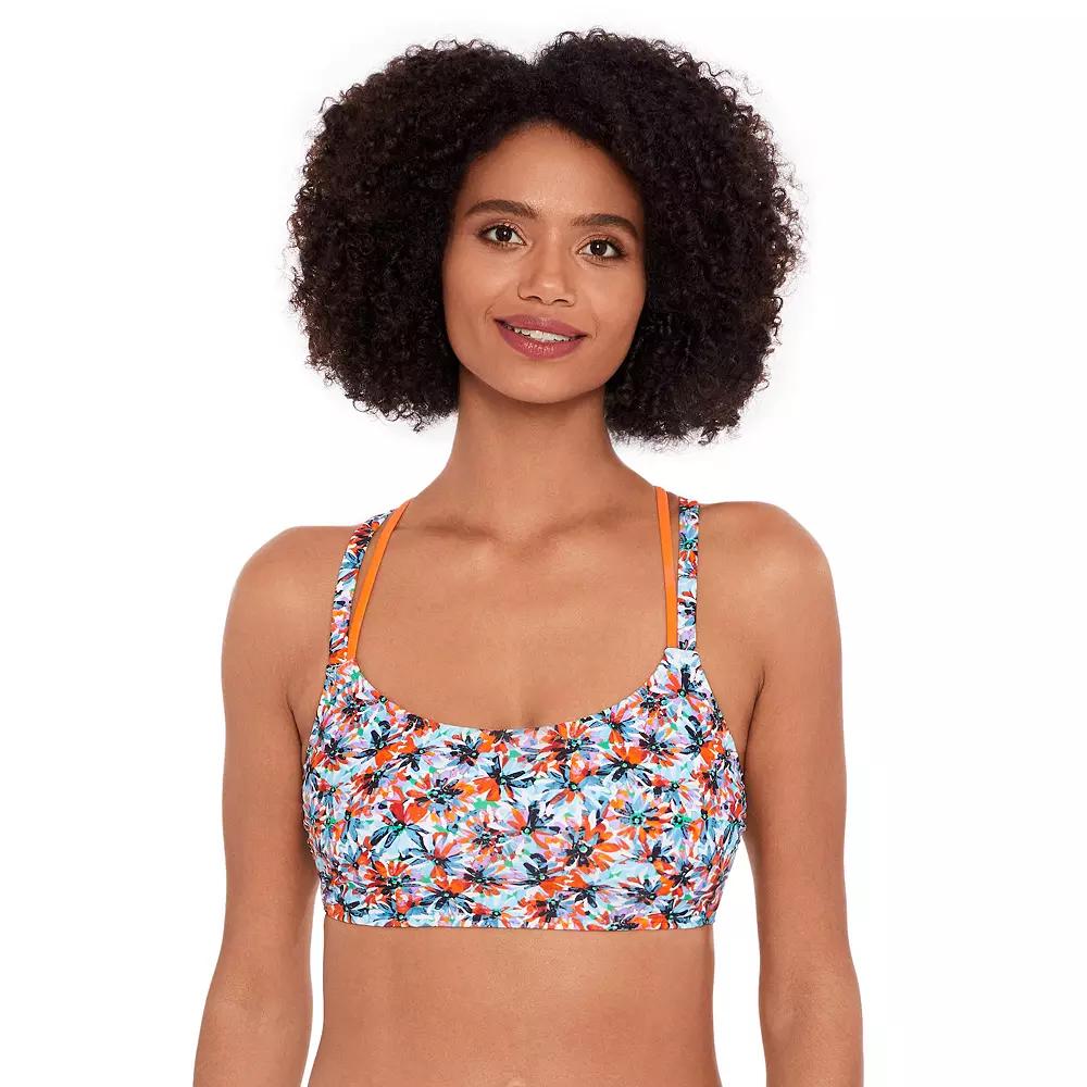 Women's Eco Beach Scoopneck Hook Back Bikini Top, Size: Large, Dawn Patrol Daisy Product Image