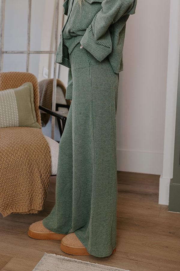 Fireside Comfort High Waist Ribbed Pants Product Image