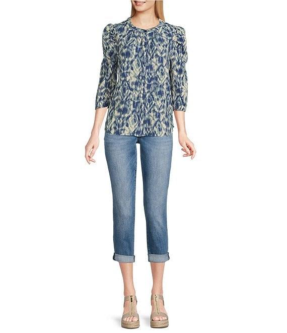 KUT from the Kloth Petite Size Catherine Cuffed Denim Boyfriend Jeans Product Image