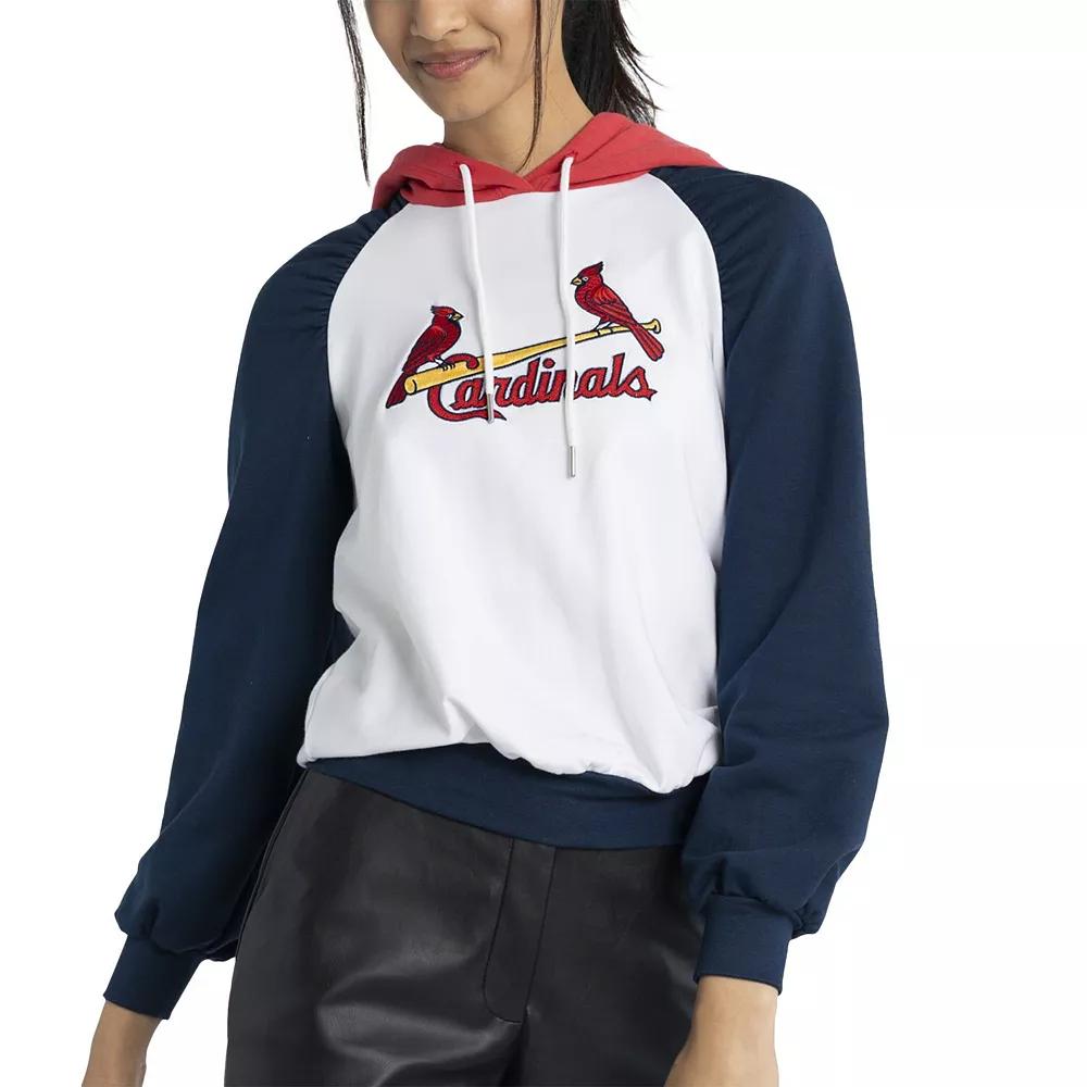 Women's Lusso White St. Louis Cardinals Marlowe Tri-Blend Raglan Pullover Hoodie,  Product Image