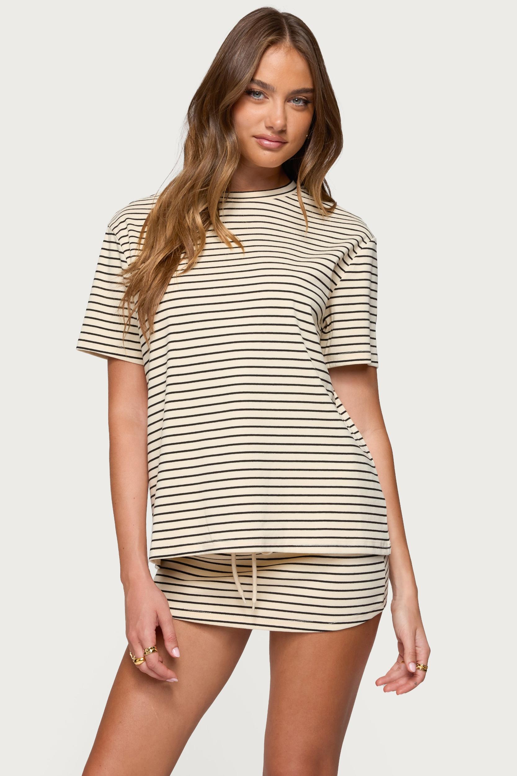 Brena Striped Oversized T Shirt Product Image