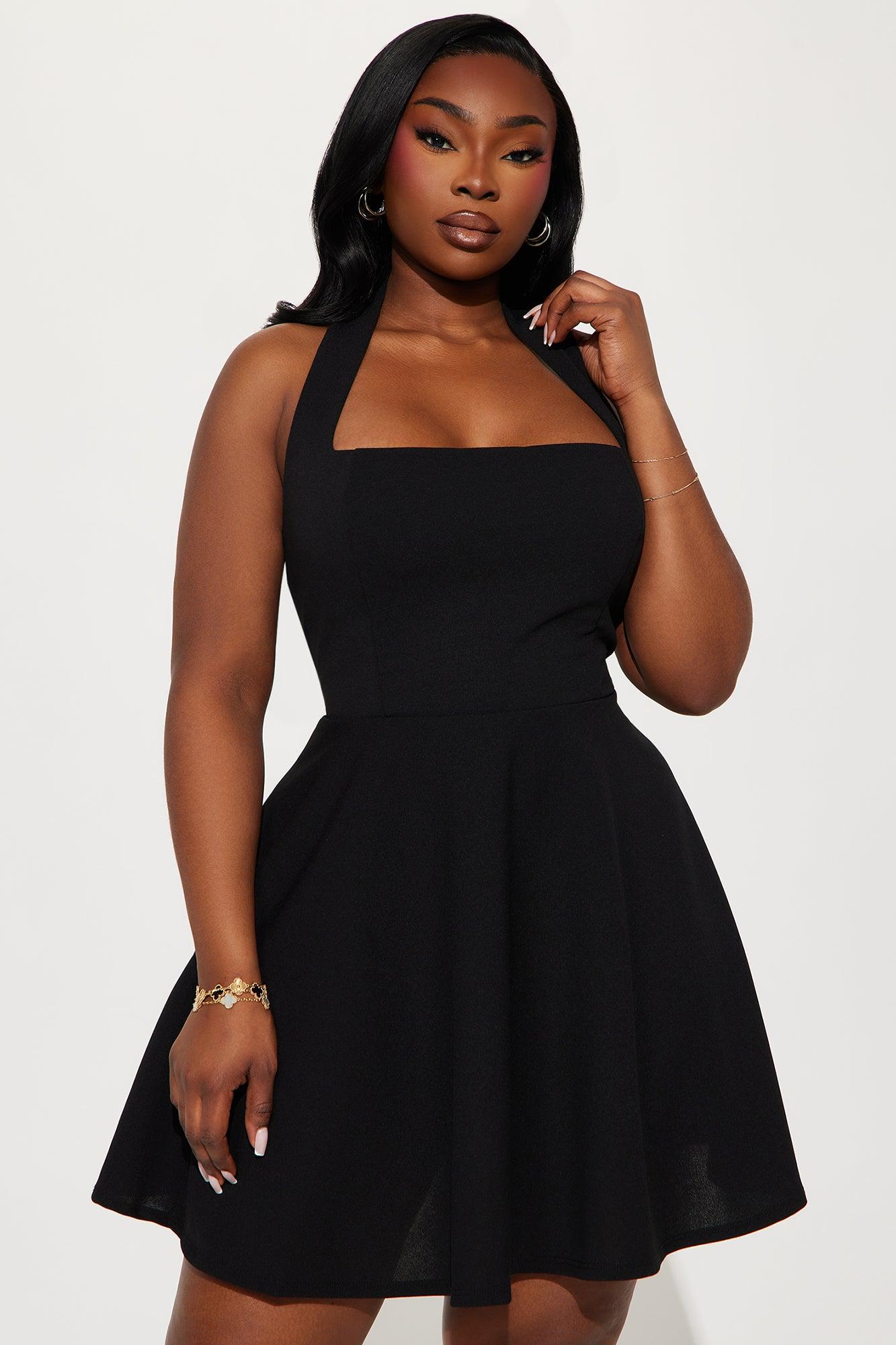 Alena Halter Mini Dress - Black Product Image