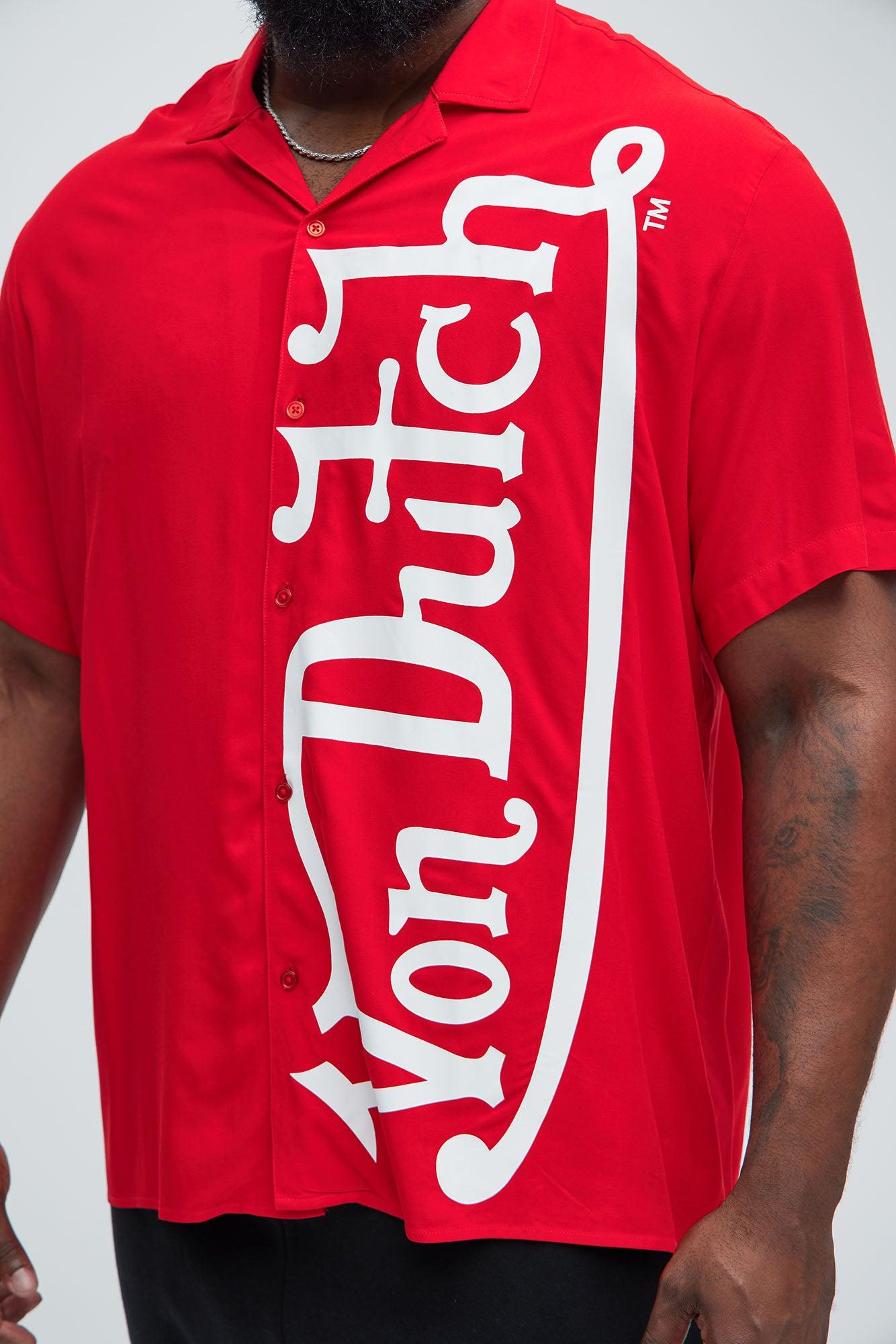 Von Dutch Oversized White Font Shirt - Red Product Image