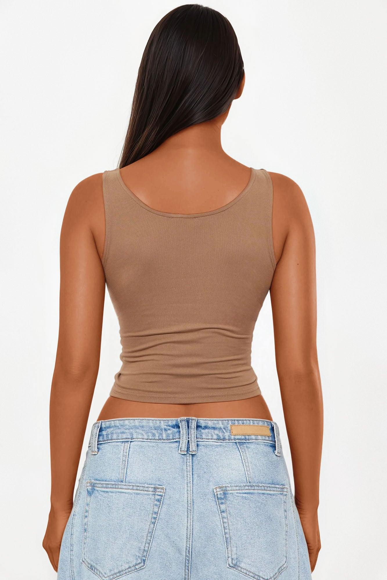 Hattie Cut Out Ruched Top - Taupe Female Product Image