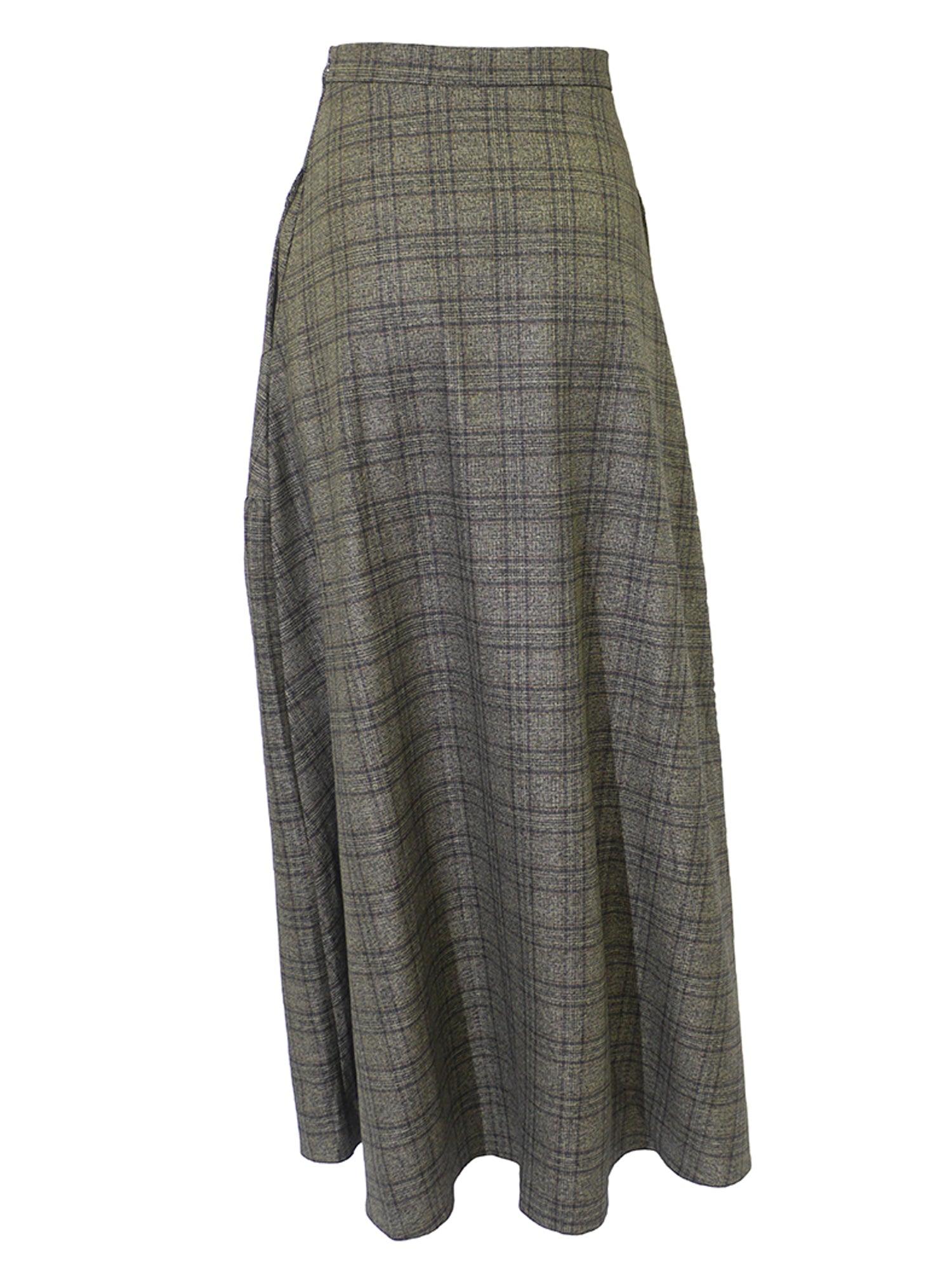 Kathie K Long Plaid Skirt Product Image