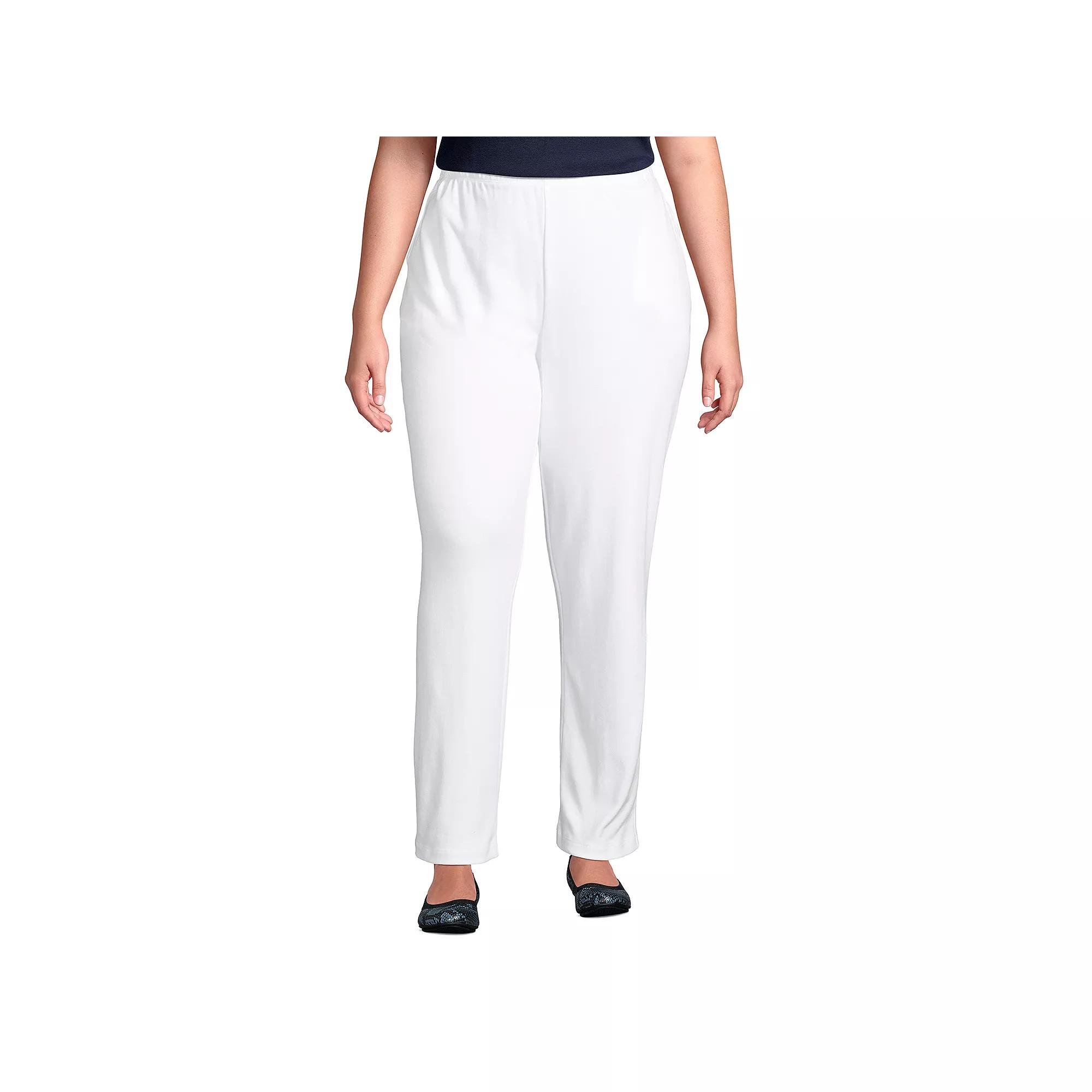 Plus Size Lands' End Sport Knit High-Waist Pull-On Pants, Women's, Size: 3XL, Dark Grey Product Image