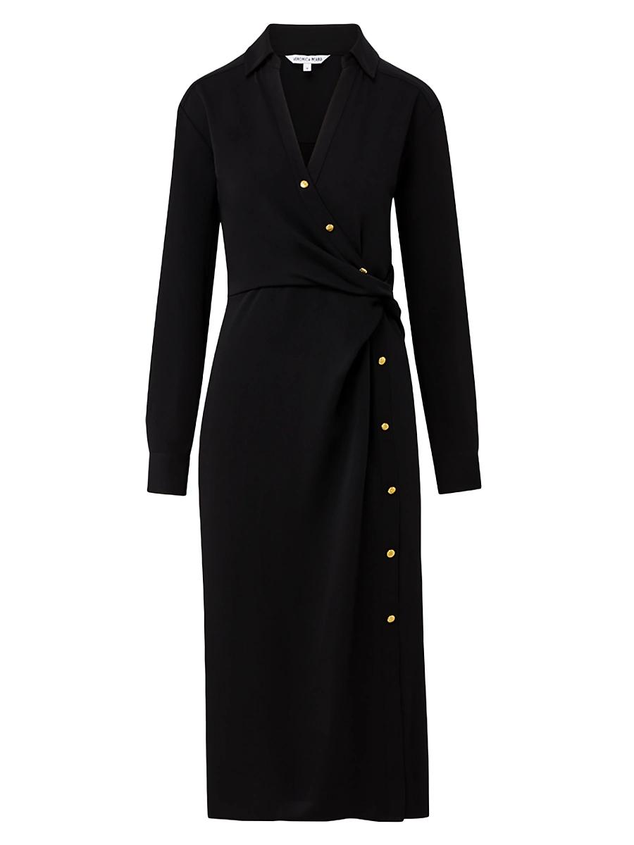 Womens Wright Asymmetric Button Midi-Dress Product Image