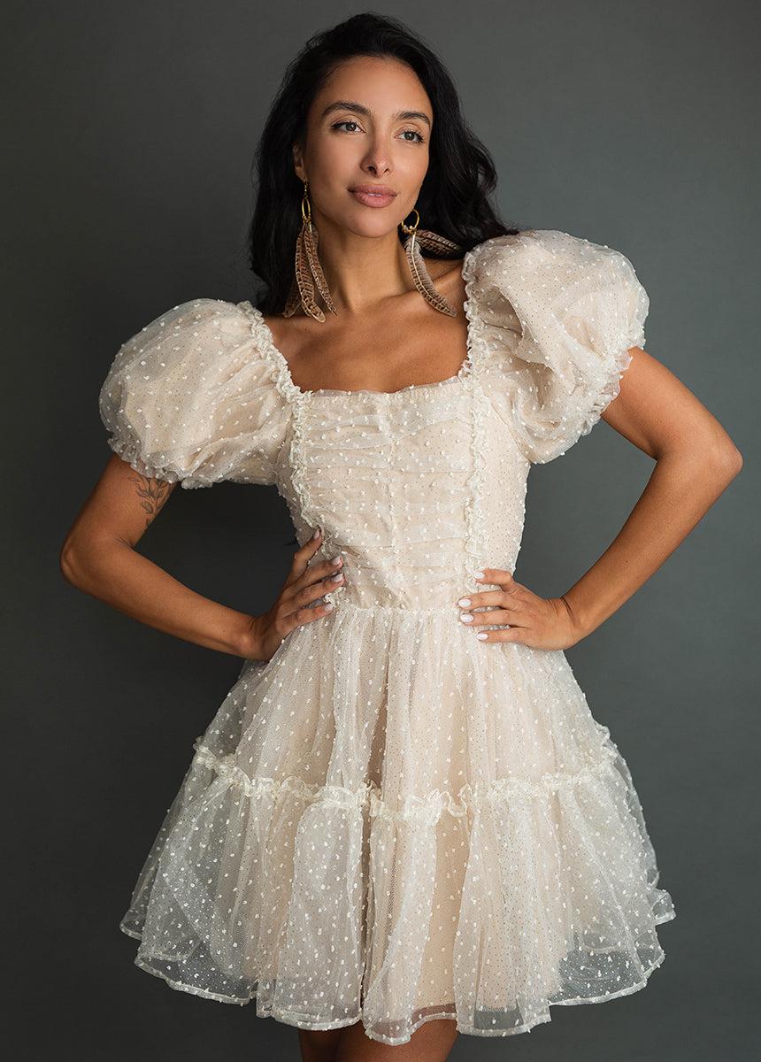 Perla Dress in Cream Dot Female Product Image