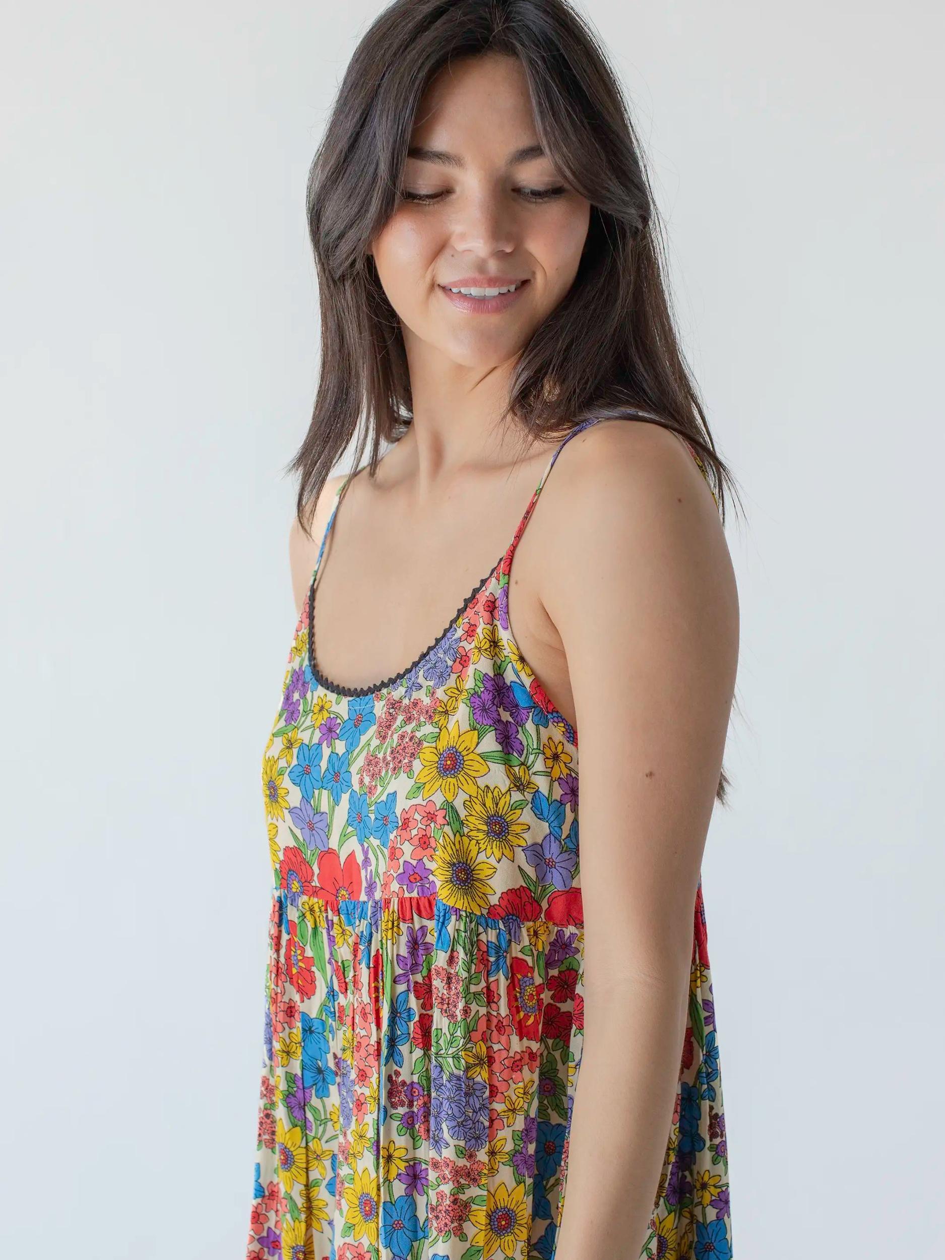 Gigi Mini Dress - Multicolored Calico Floral Product Image
