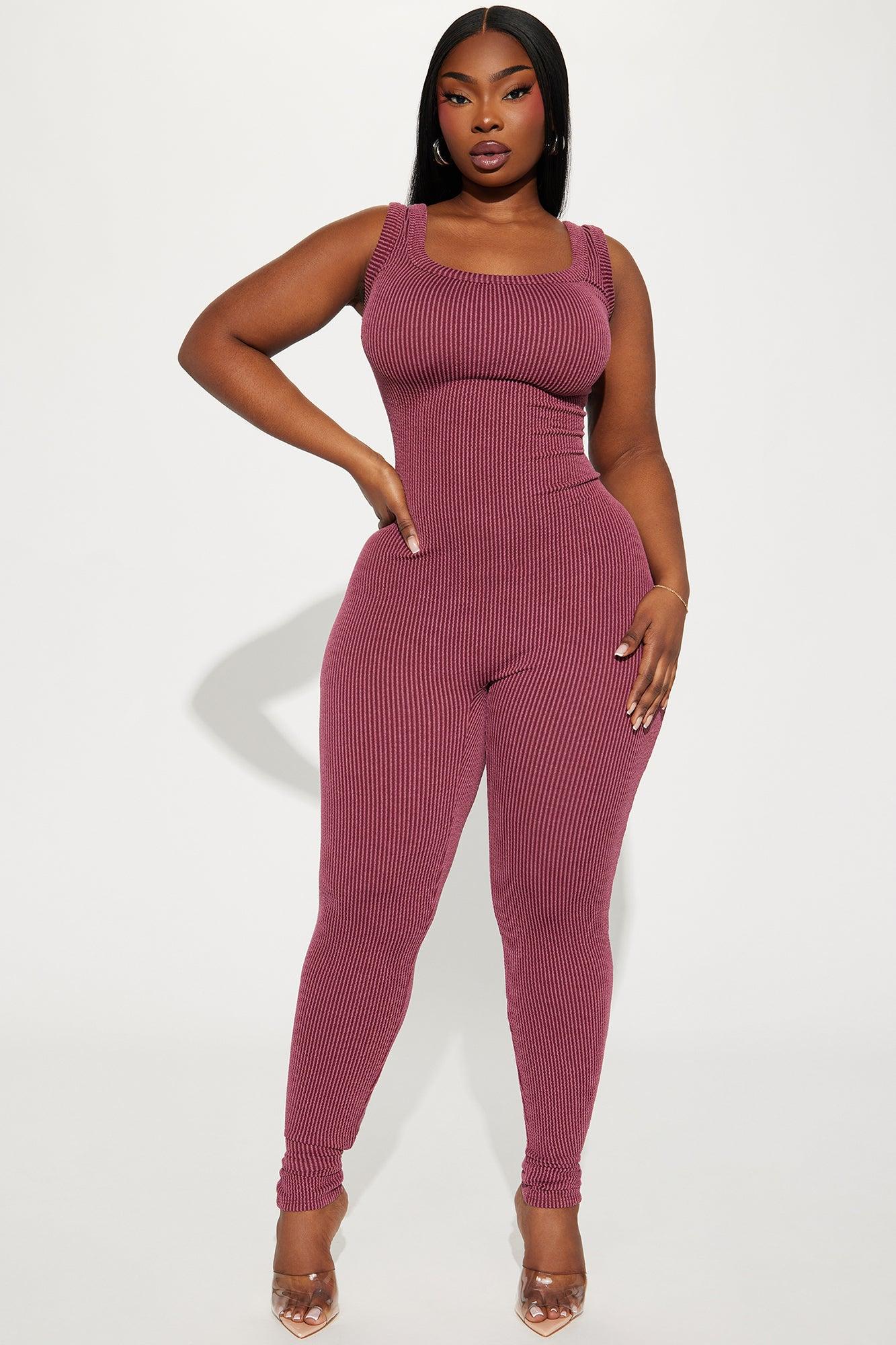 Thinking It Over 2 Piece Jumpsuit Set - Wine Product Image
