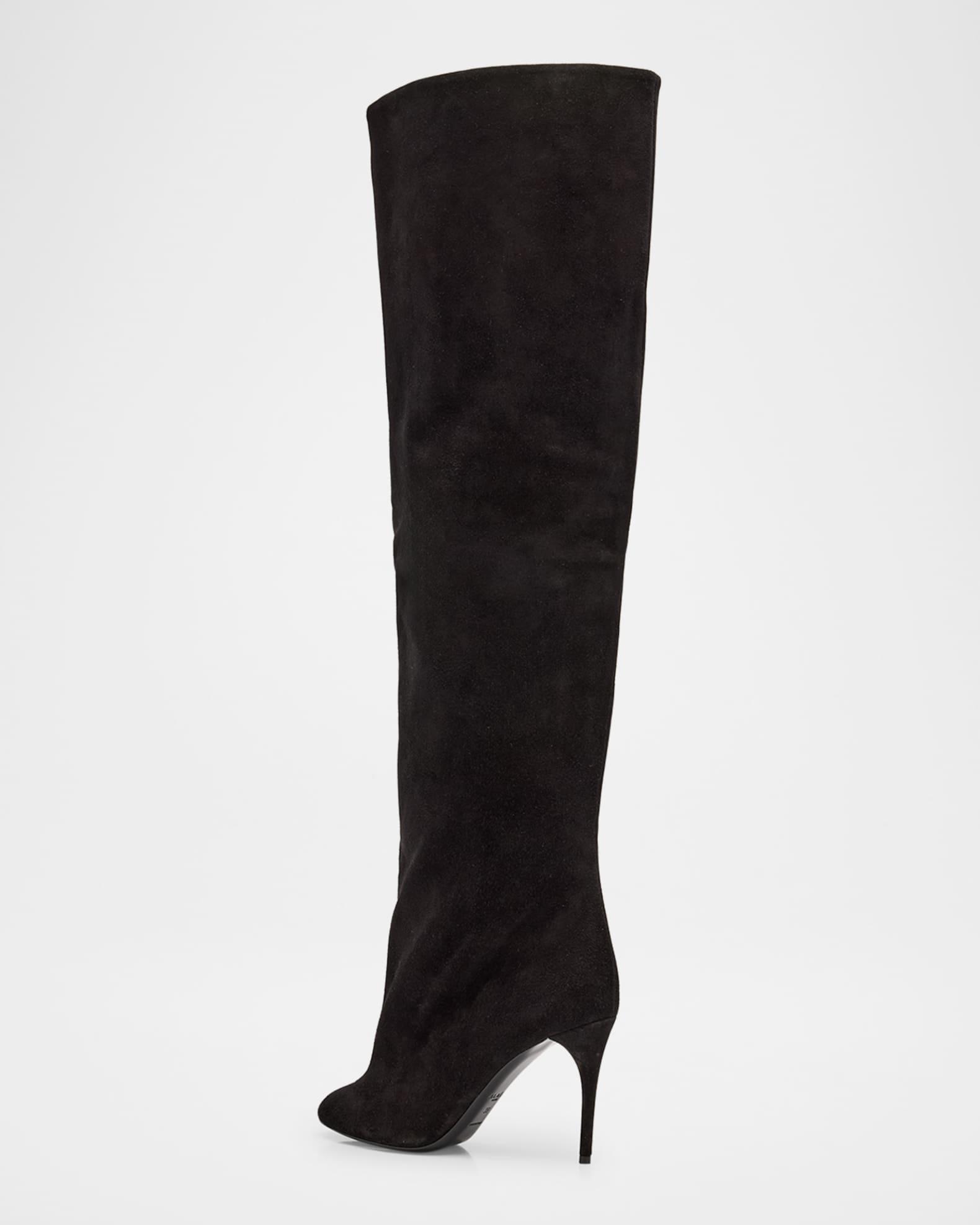 Cuissardes Stiletto Leather Knee Boots  Product Image