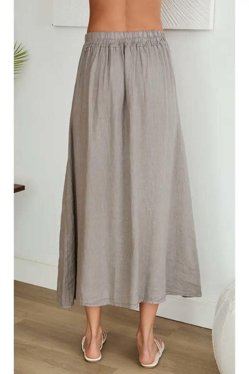 Front Pocket Linen Maxi Skirt Product Image