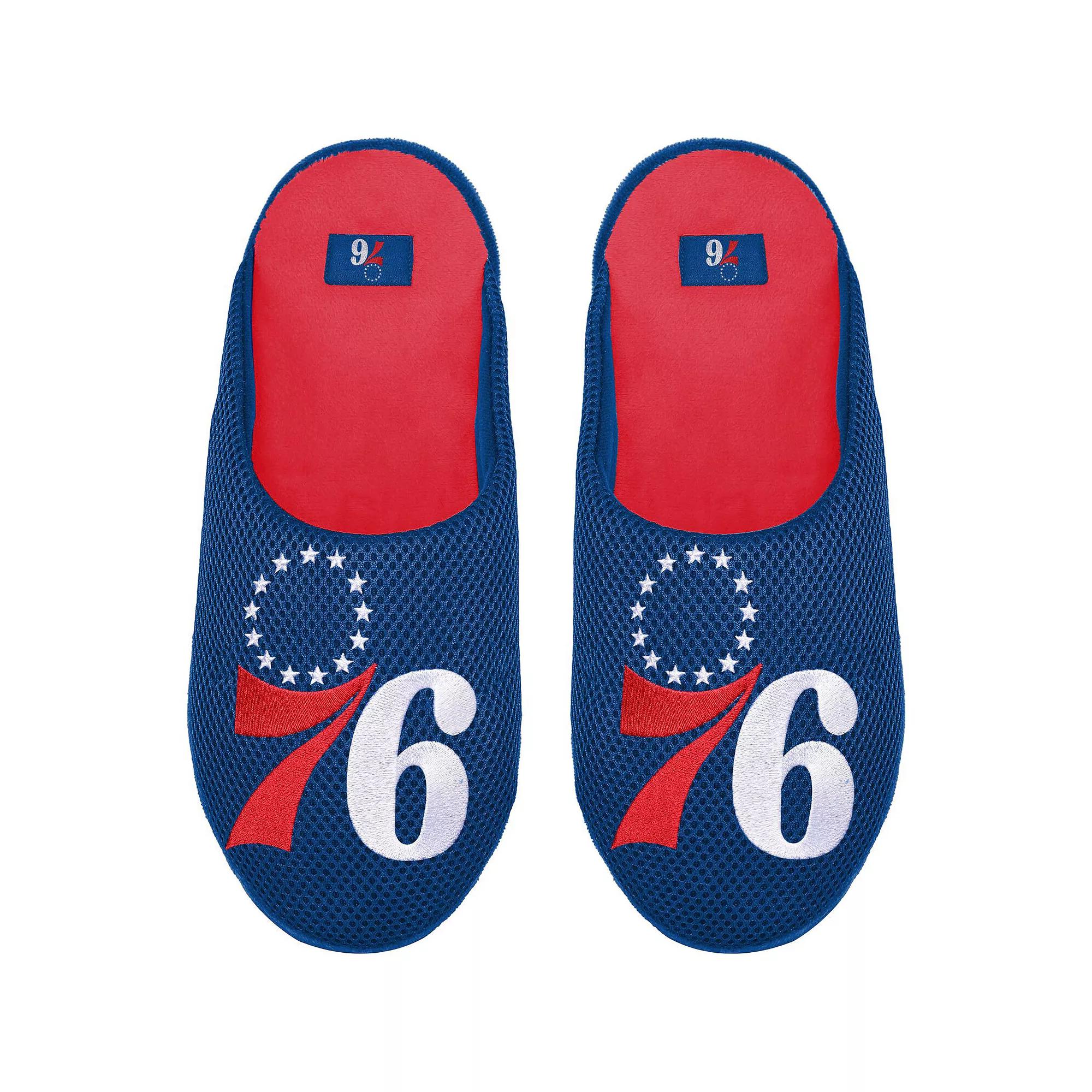 Men's FOCO Philadelphia 76ers Big Logo Colorblock Mesh Slippers, Size: Small, 76r Blue Product Image