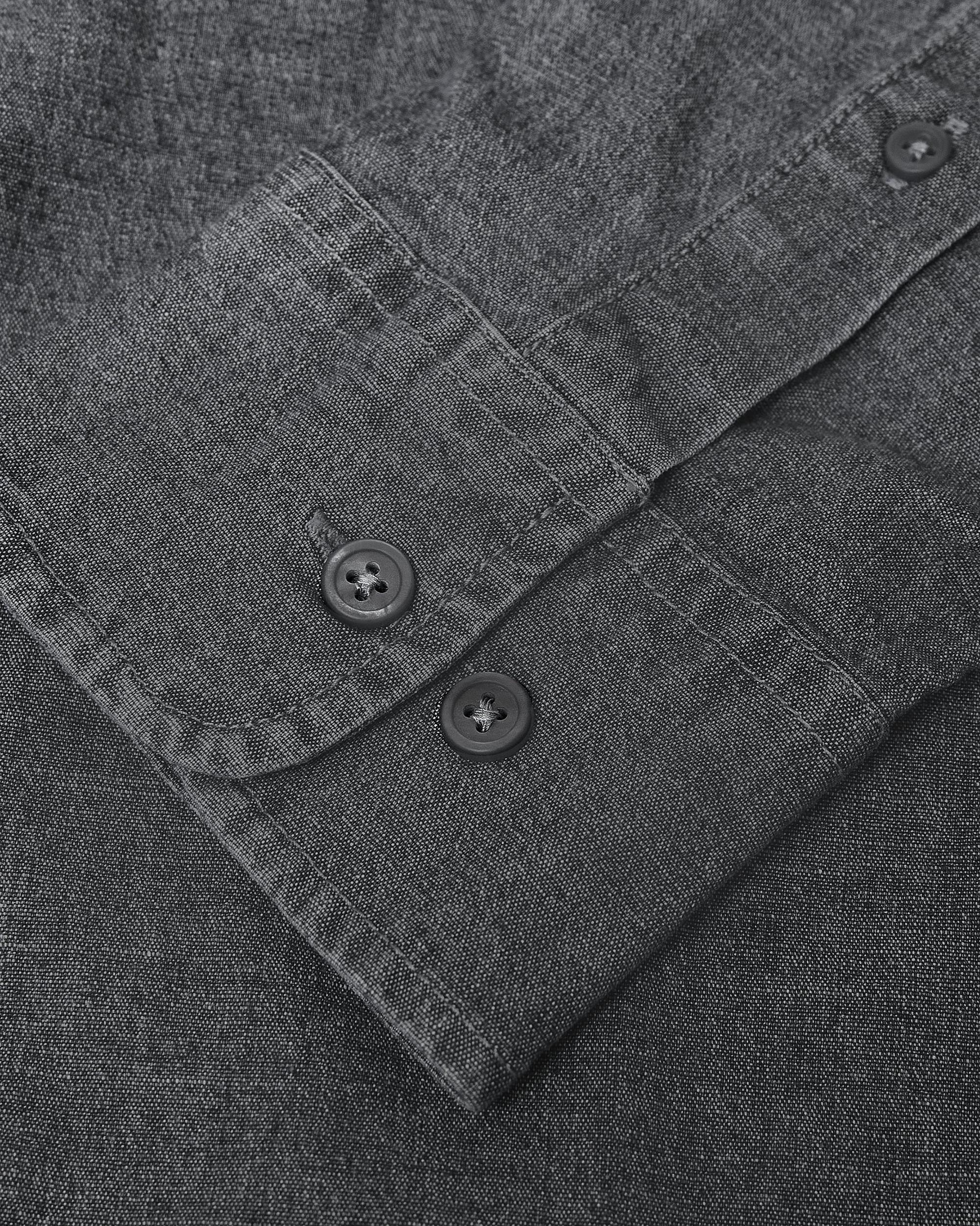 Black Wash Long Sleeve Chambray Shirt Product Image