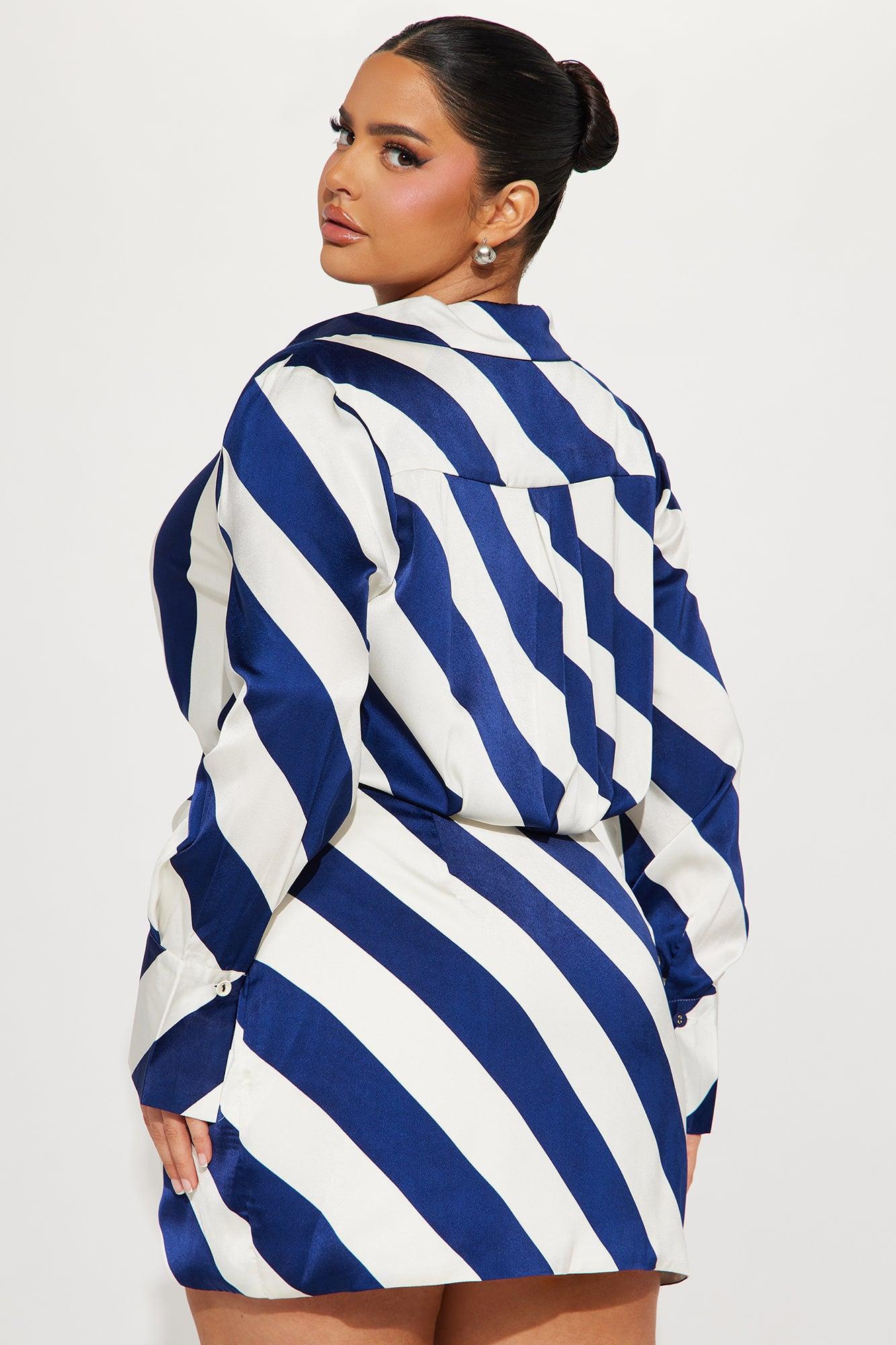 Chloe Satin Mini Dress - Navy/combo Product Image