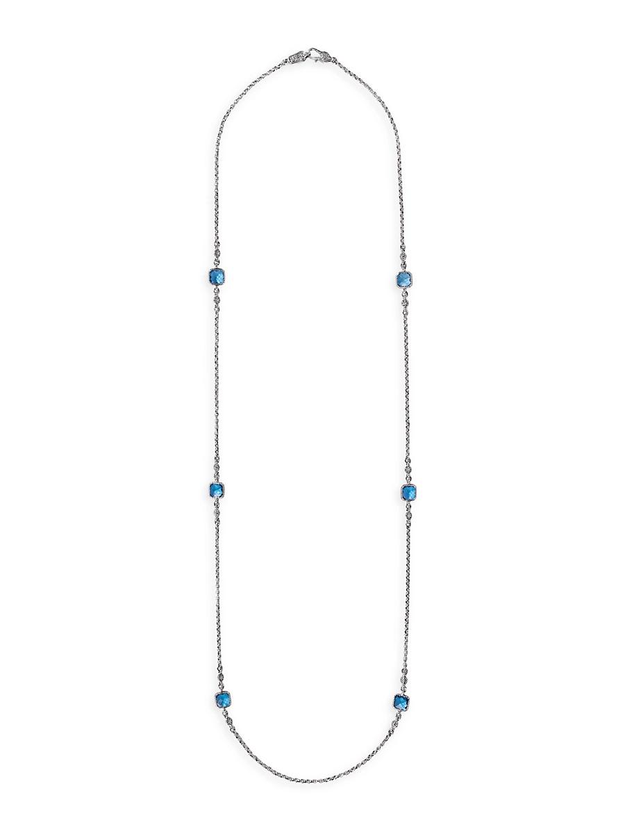 Womens Anthos Sterling Silver, 18K Yellow Gold & Blue Spinel Necklace Product Image