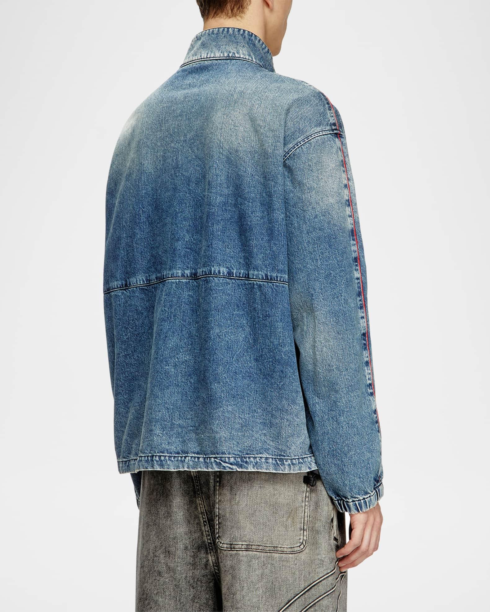 Men's Piped Denim Zip Jacket Product Image