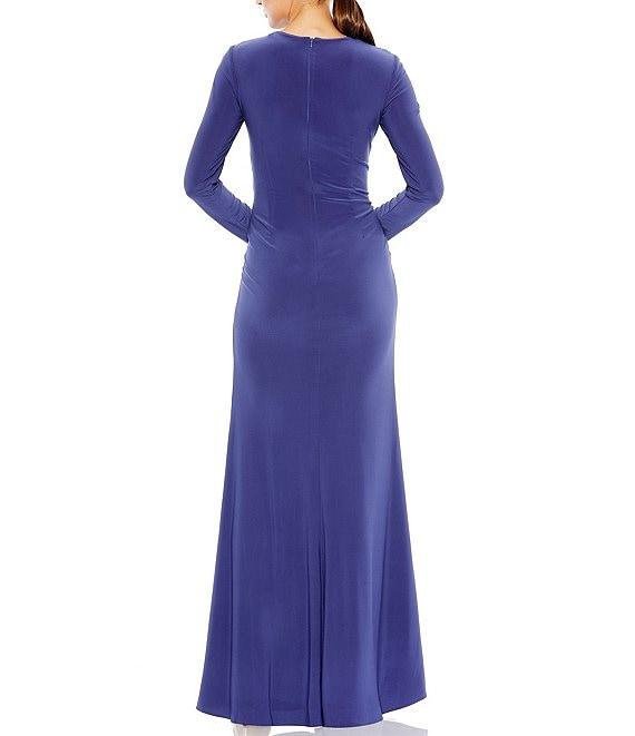 Mac Duggal Long Sleeve Keyhole Draped Gown Product Image