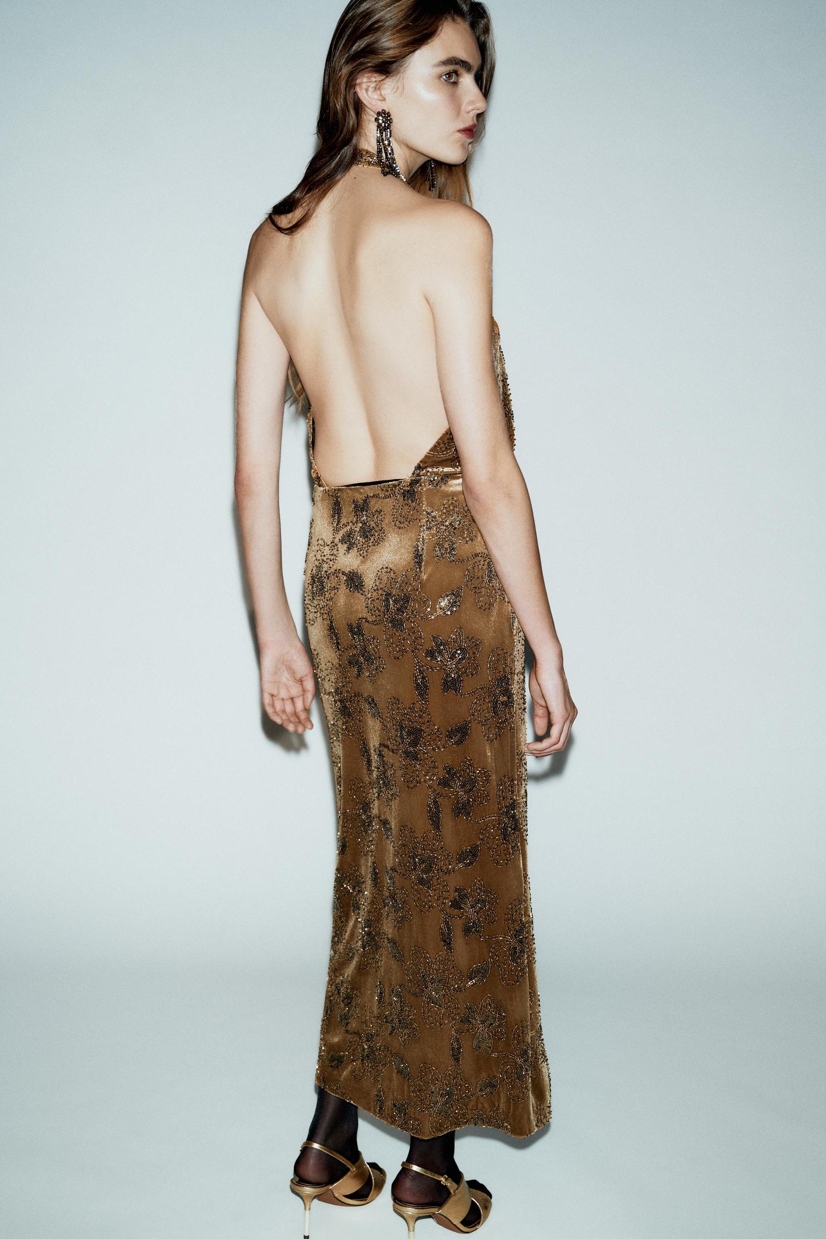 SEQUIN VELVET MIDI DRESS Product Image