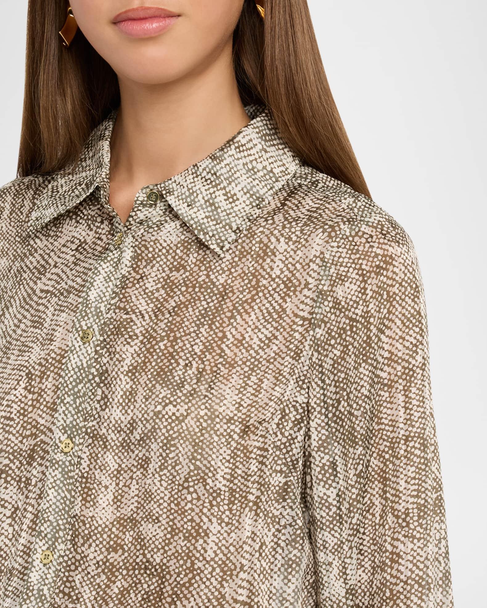 Pauline Button-Front Silk Blouse Product Image