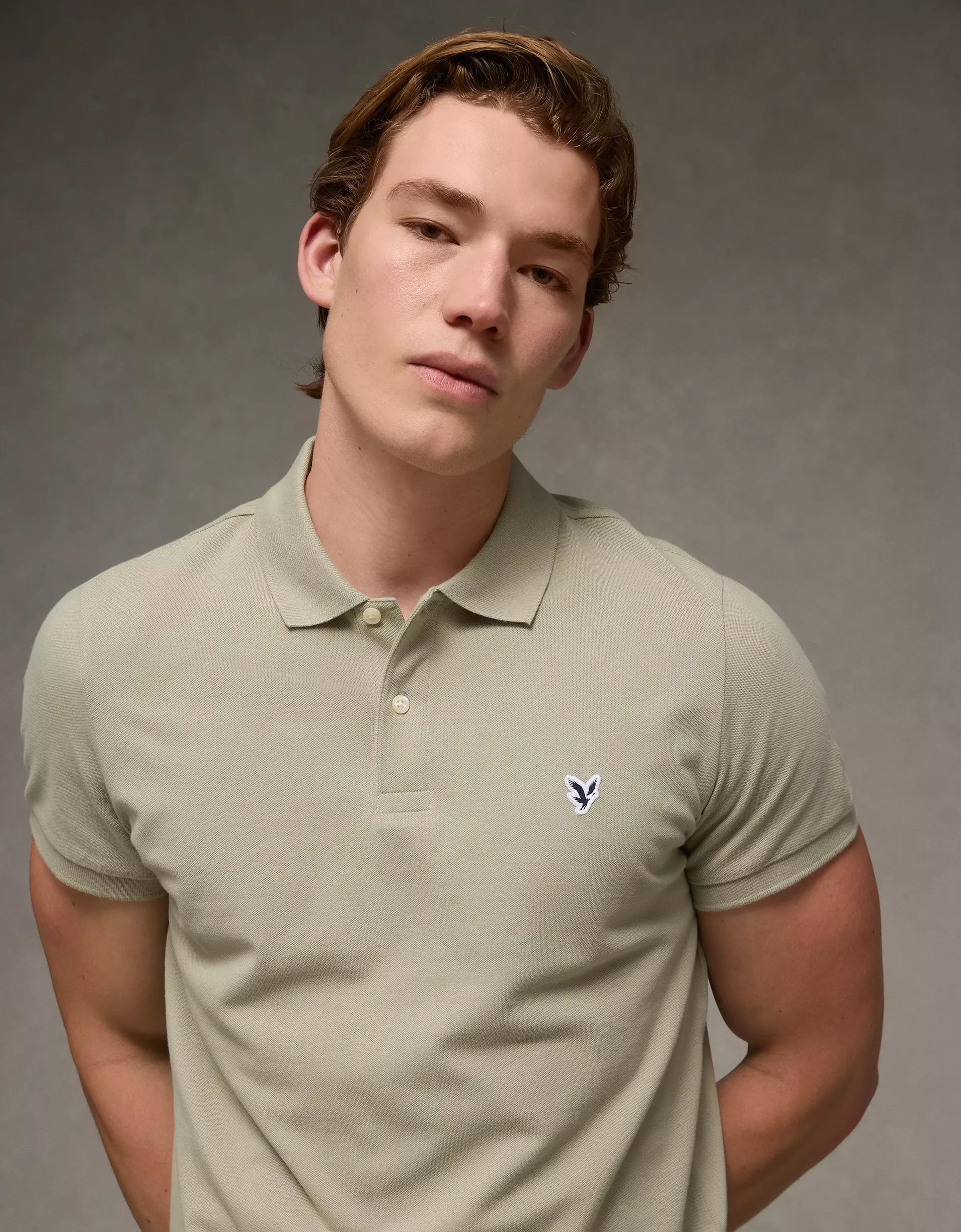 AE Lived-In Slim Fit Pique Polo Shirt Product Image
