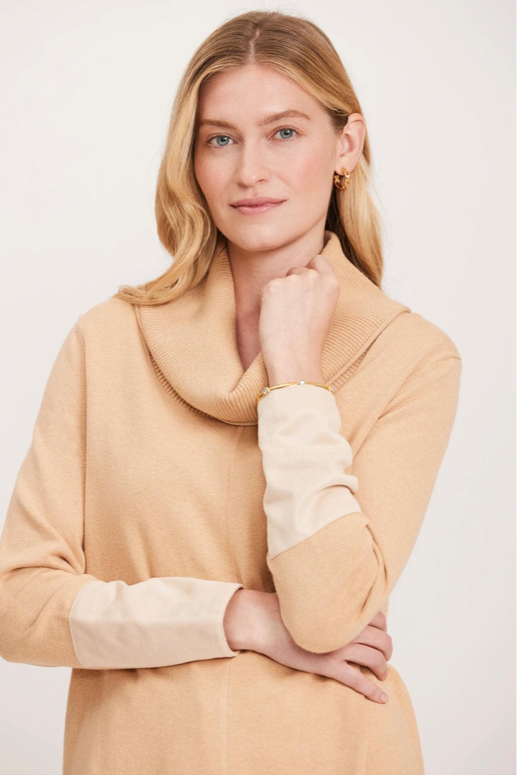 Cotton Cashmere Cowl Neck Tunic Product Image