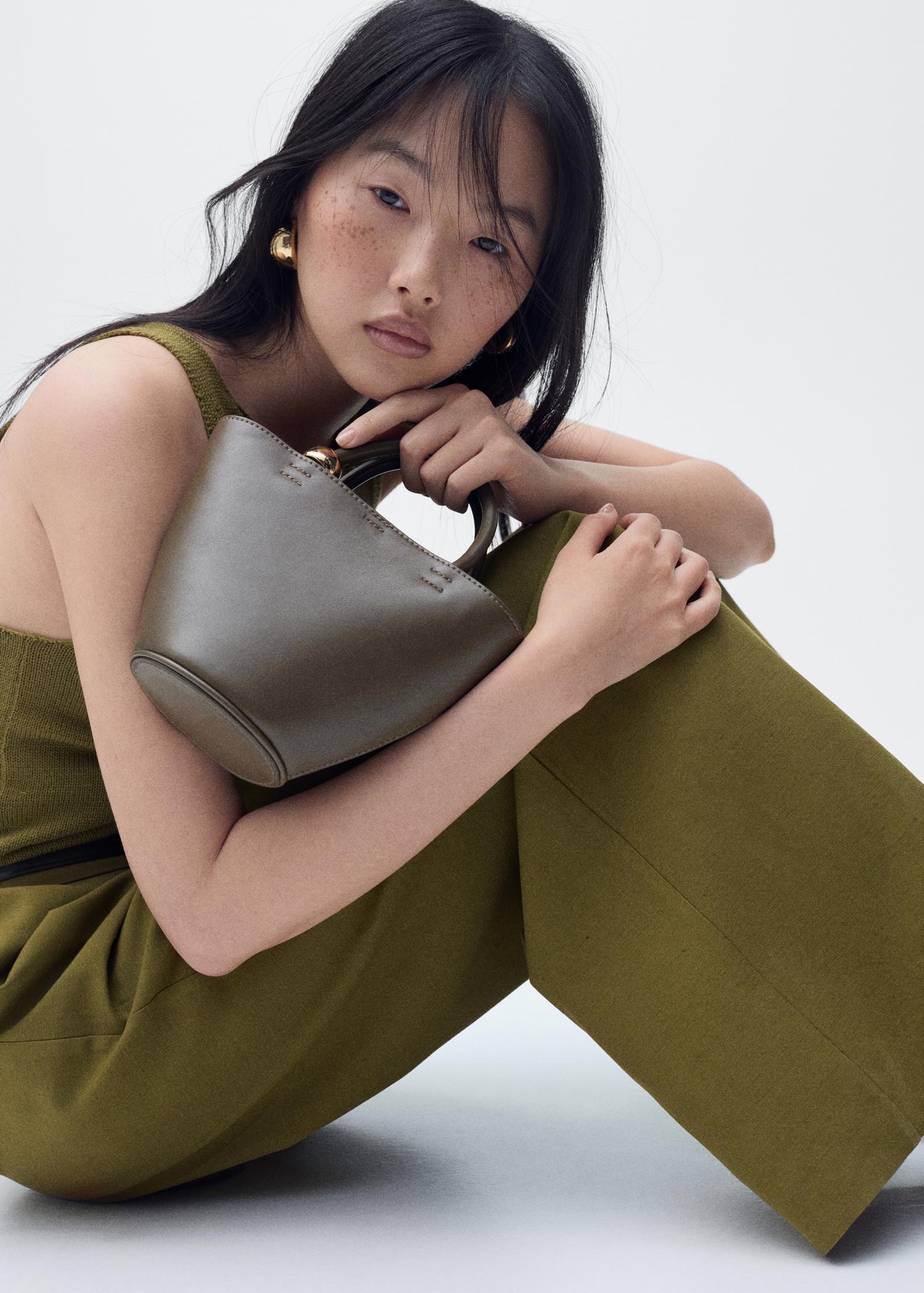 Combined-fabric jumpsuit with belt - Women | MANGO USA Product Image