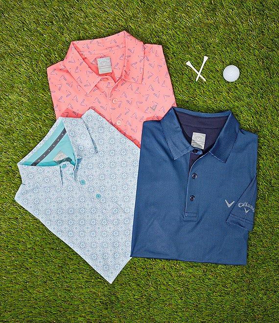 Callaway Gingham Printed Short Sleeve Golf Polo Shirt Product Image