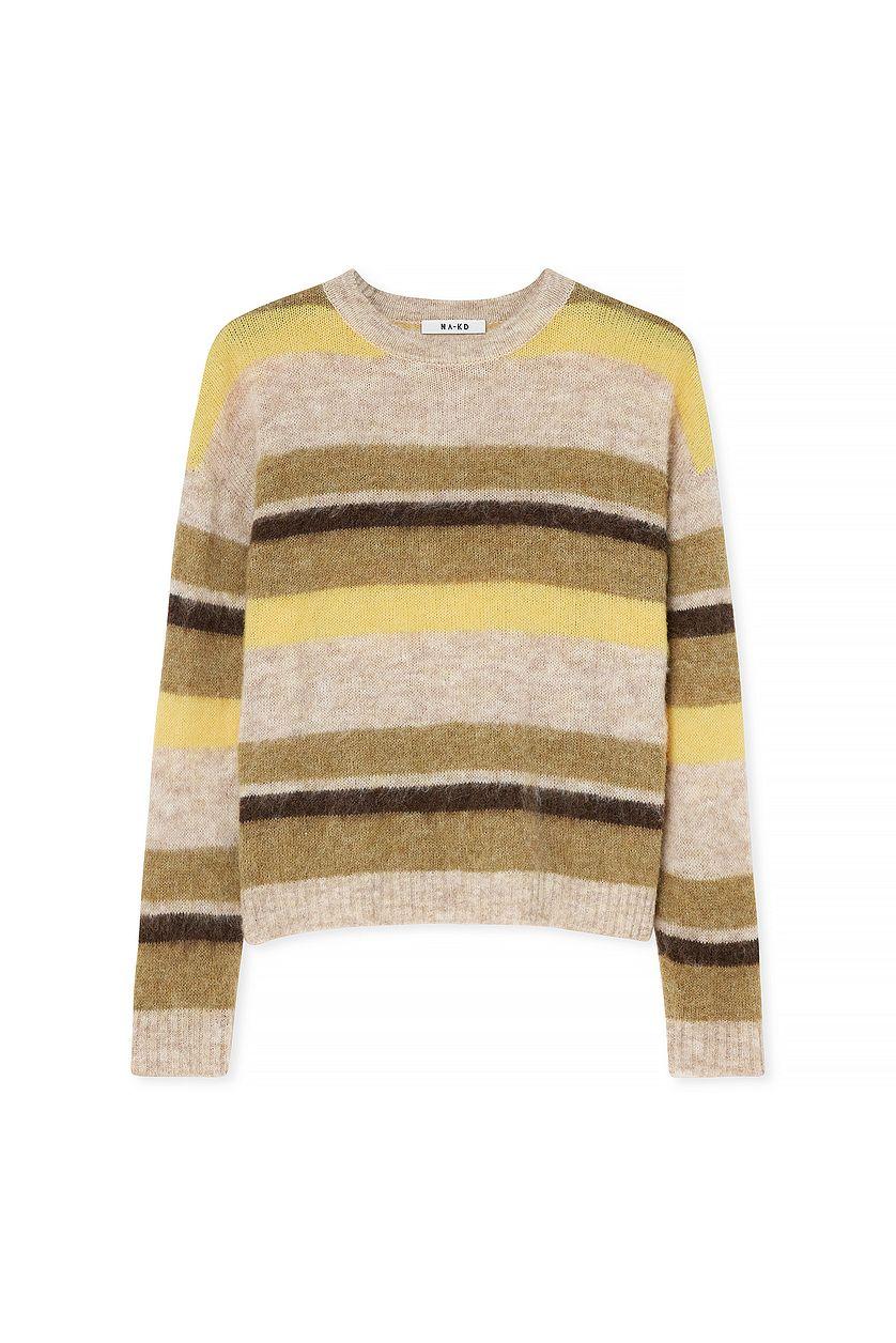 Striped Knitted Round Neck Sweater Product Image