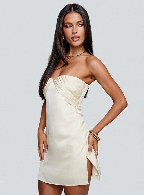 Irena Strapless Mini Dress Champagne Product Image