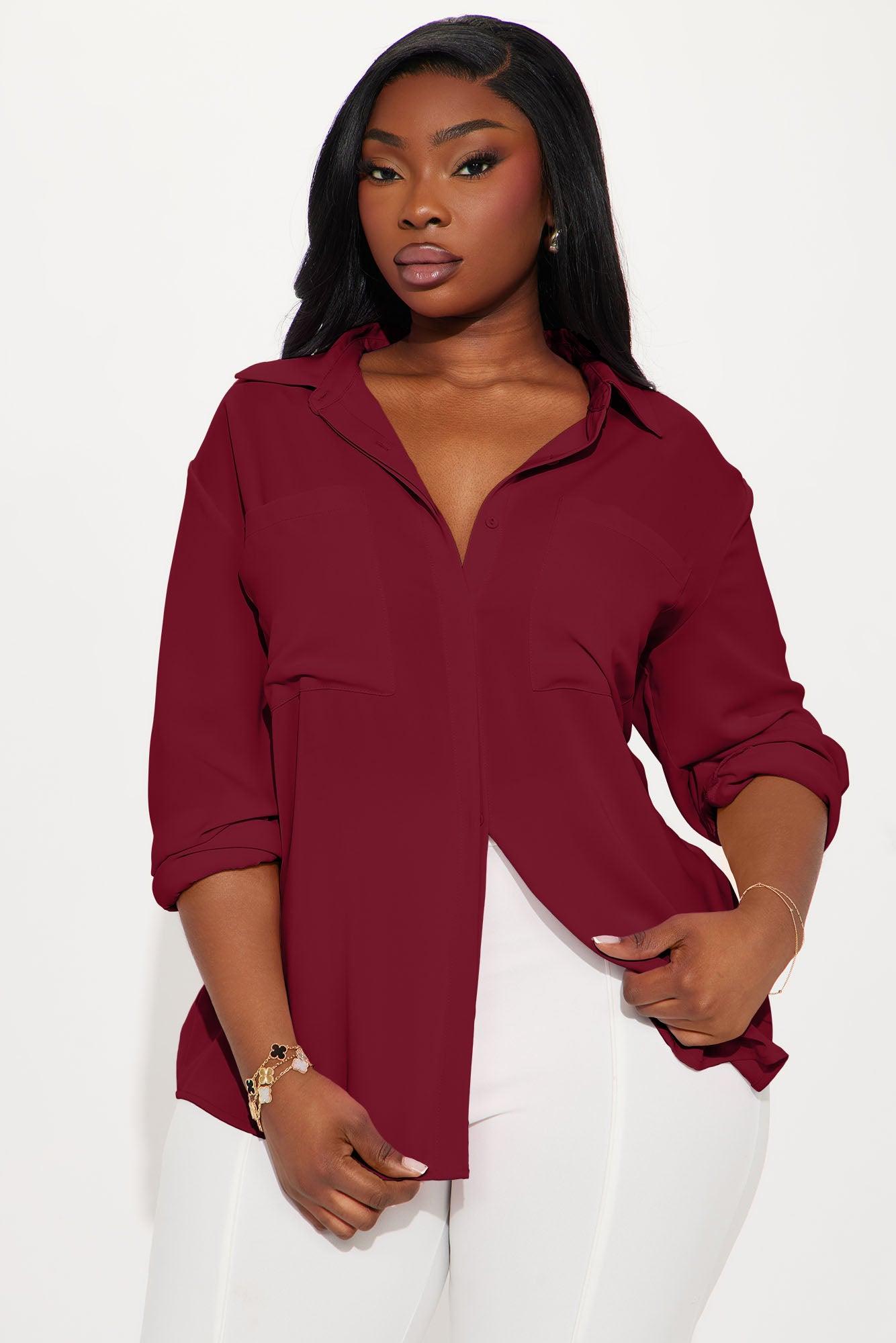 CEO Of Slaying Button Down Top - Hunter Product Image