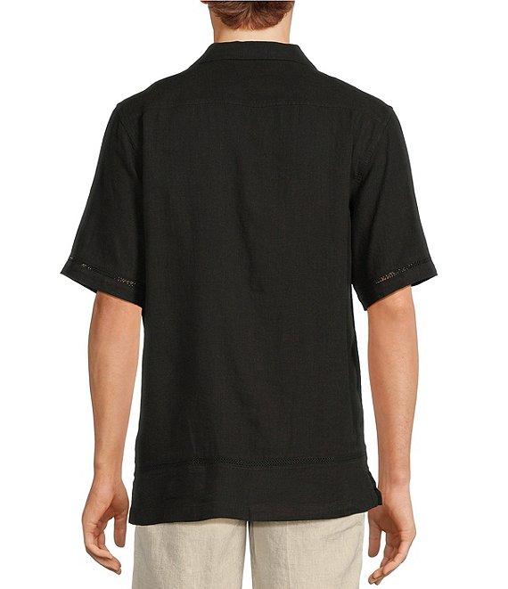 Caribbean Pintuck Linen Short Sleeve Woven Camp Shirt Product Image