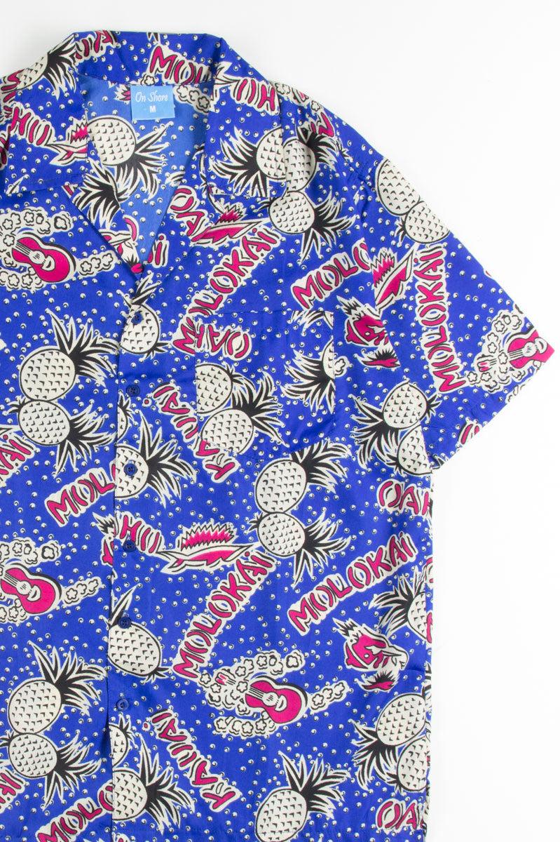 Blue Hawaiian Islands Pineapple Hawaiian Shirt Product Image
