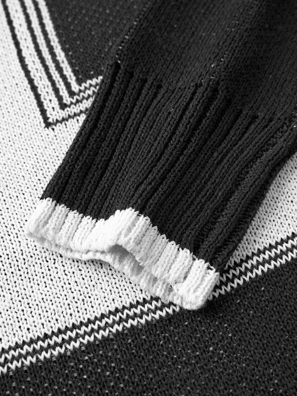 Men's Color Block Crew Neck Sweater Product Image