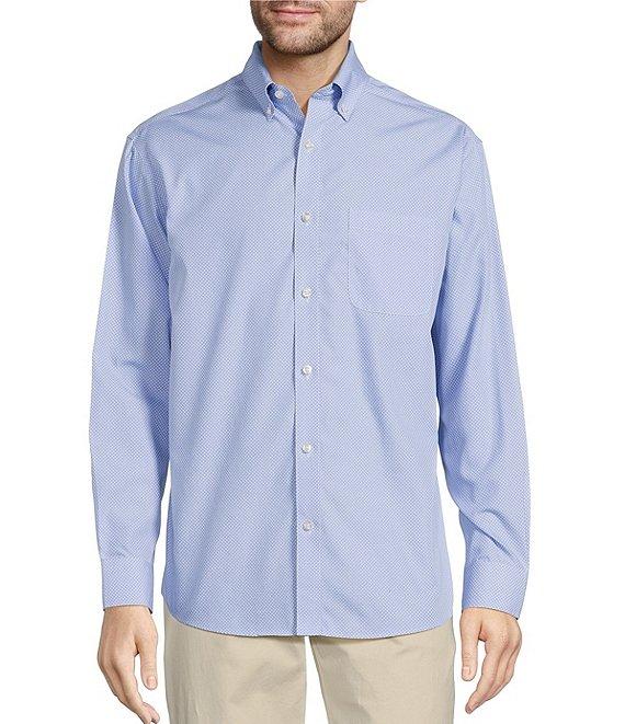 Gold Label Roundtree & Yorke Non-Iron Long Sleeve Bean Print Sport Shirt Product Image