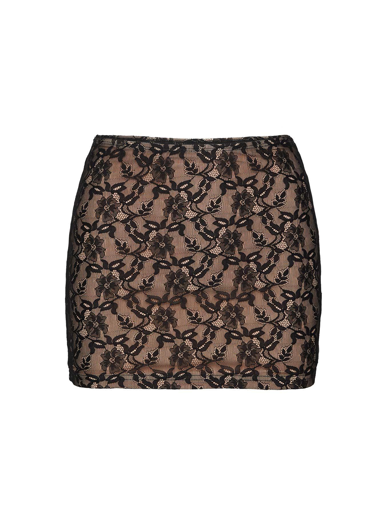 Romani Lace Mini Skirt Black Product Image