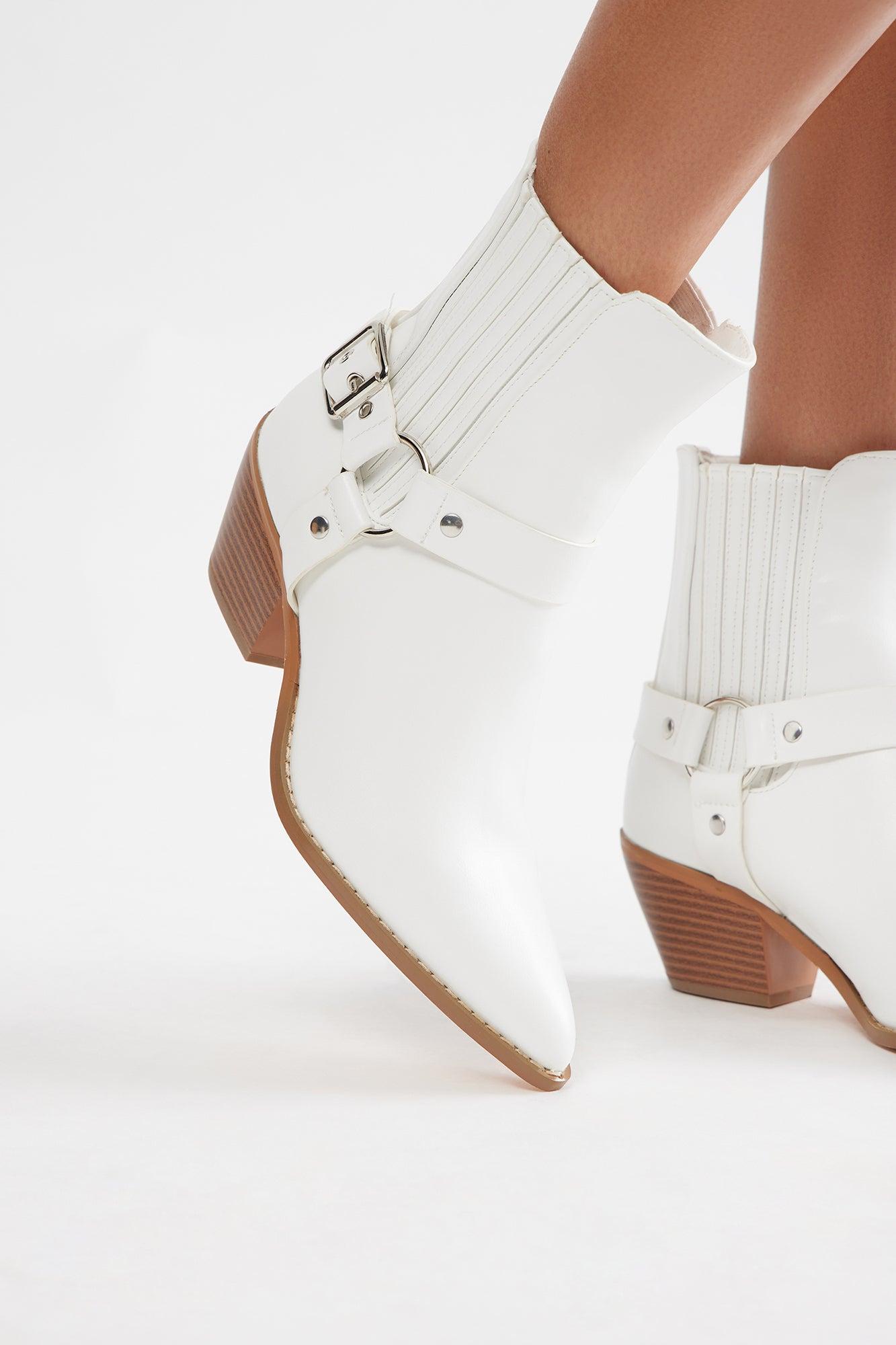 Reyes Hardware Booties - White Product Image
