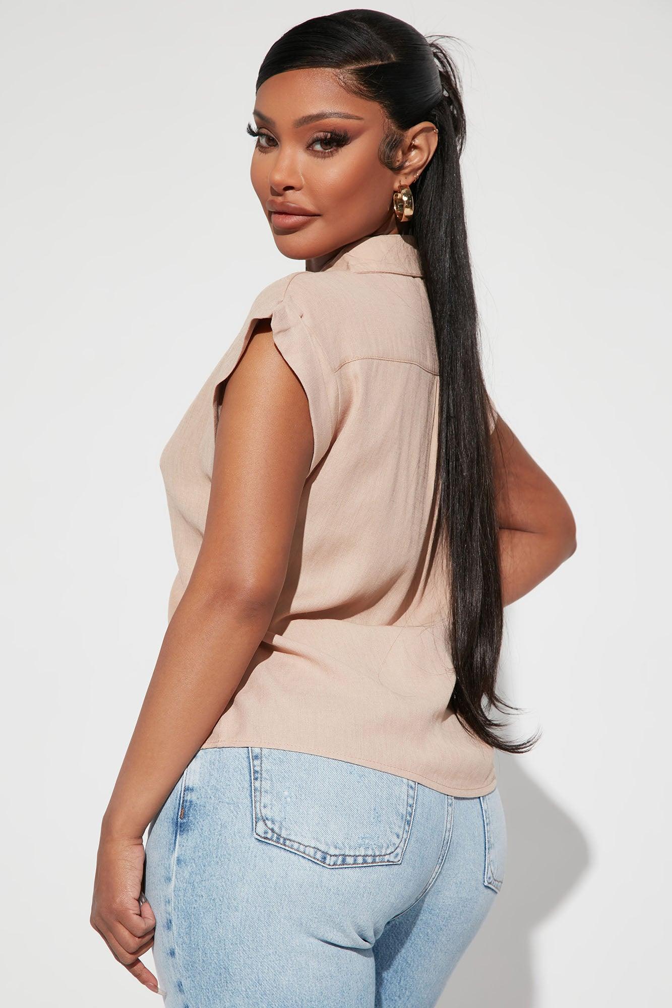 In Your Memories Linen Shirt - Taupe Product Image