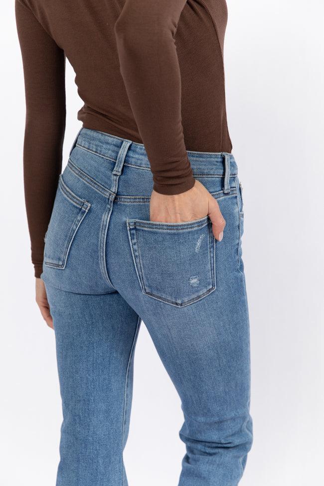 Eve Medium Wash Flare Jeans FINAL SALE Product Image
