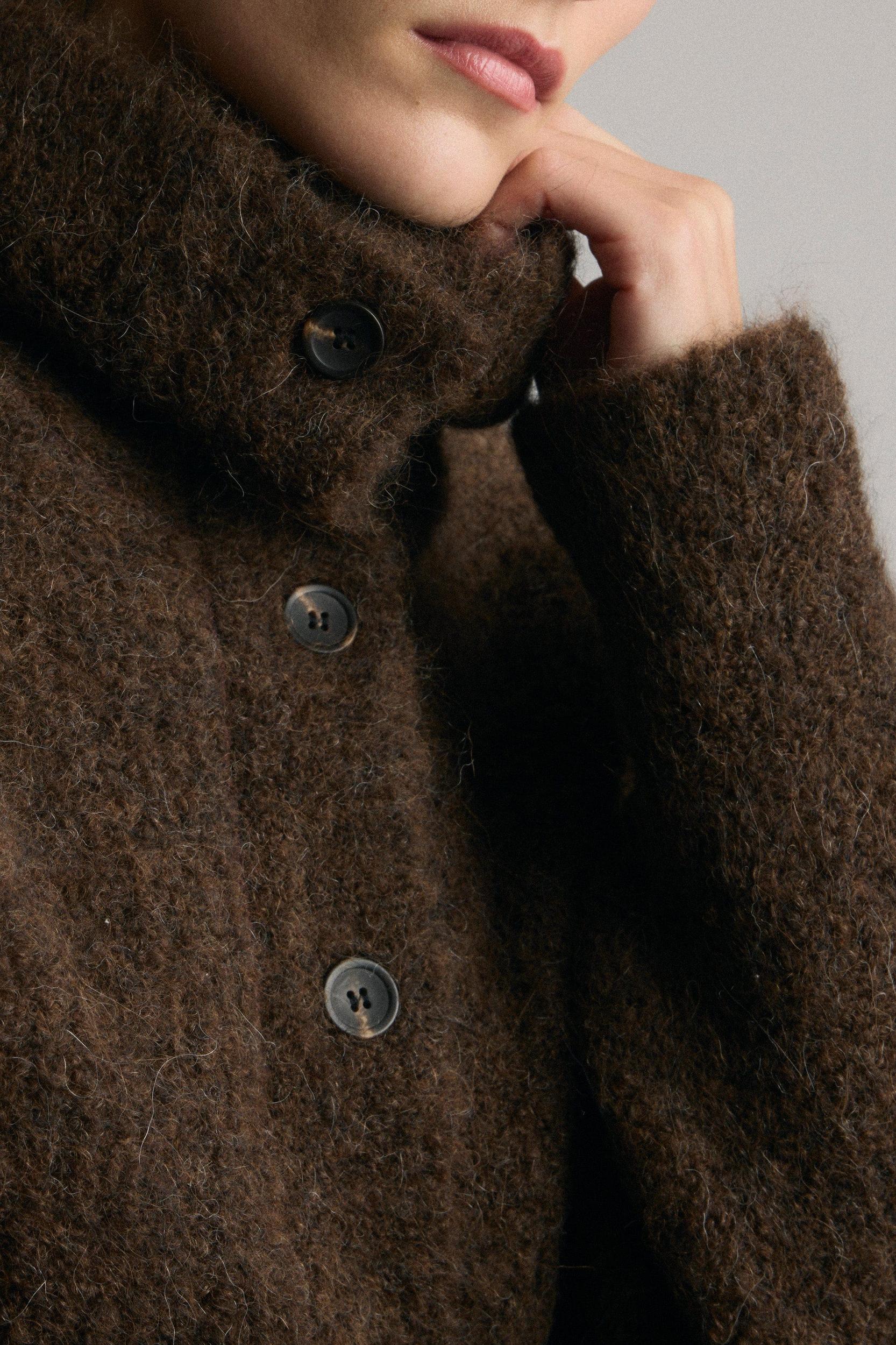 Sacha Fuzzy Alpaca-Wool Cardigan Product Image