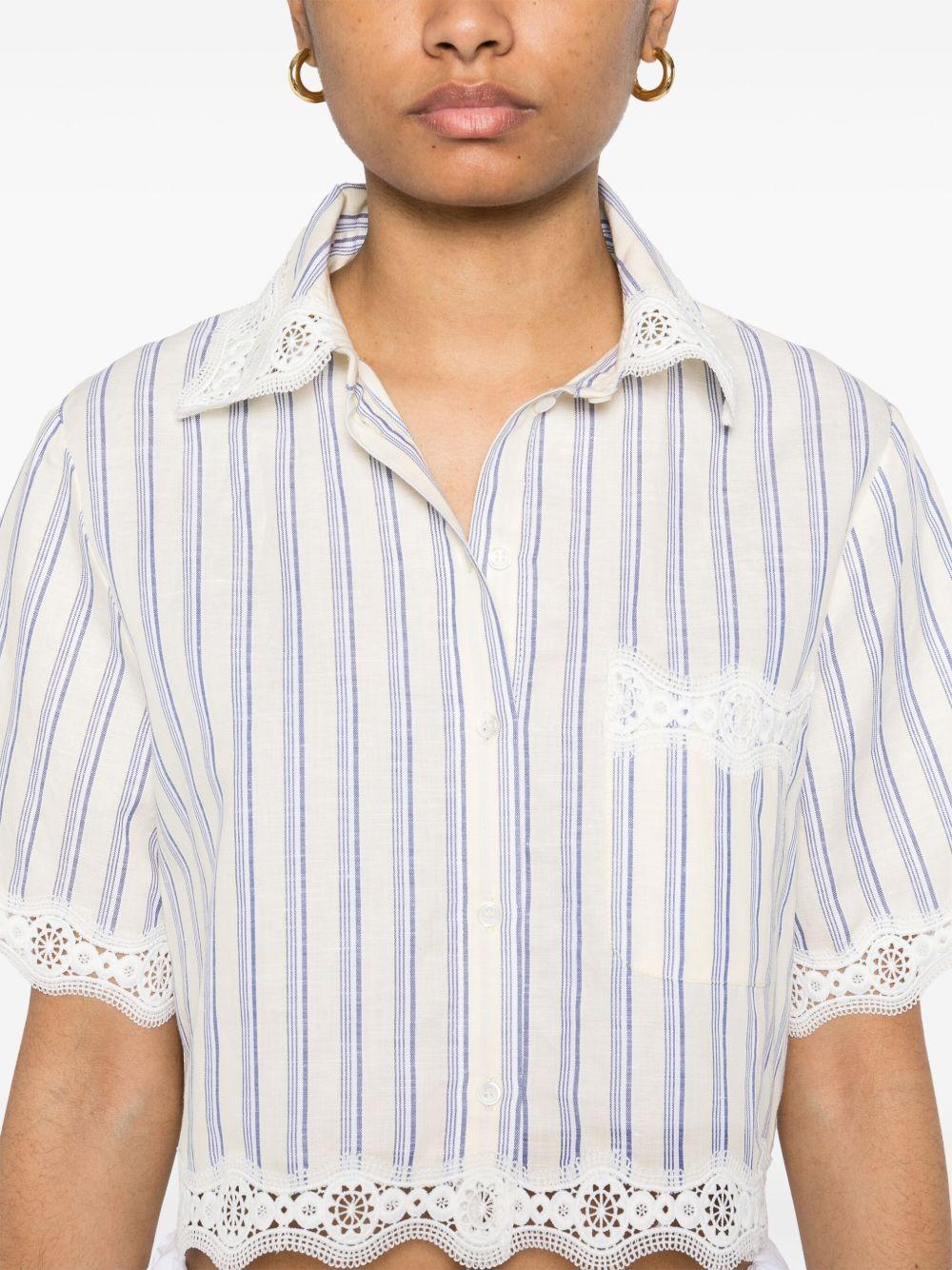 striped cropped shirt Product Image