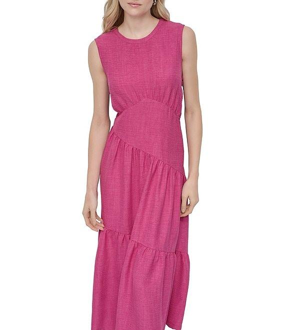 DKNY by Donna Karan Sleeveless Tiered Midi Dress Product Image
