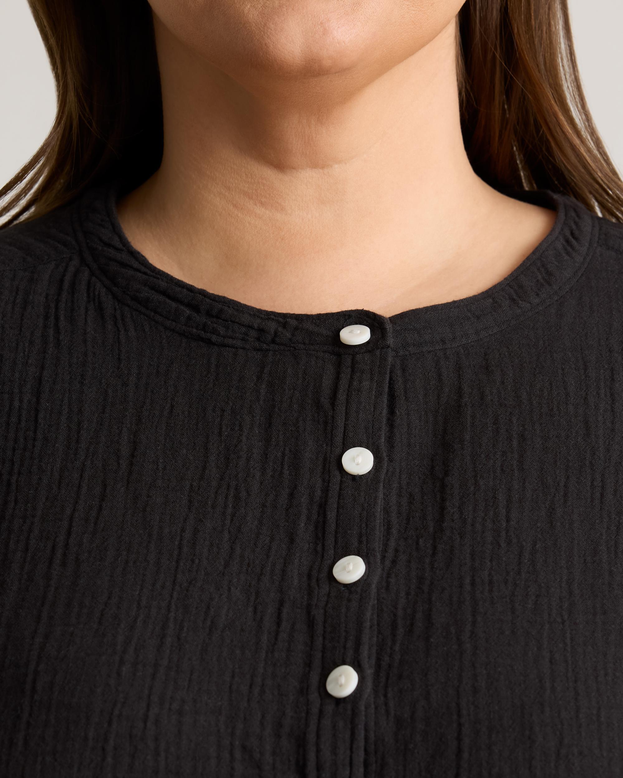 Quince | Women's Gauze Roll Sleeve Shirt Organic Cotton Product Image