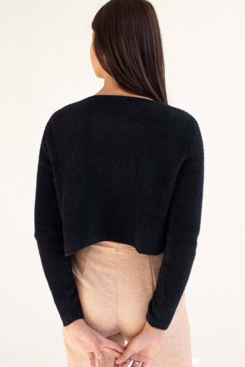 Black Eyelash Cardigan & Tank Set Product Image