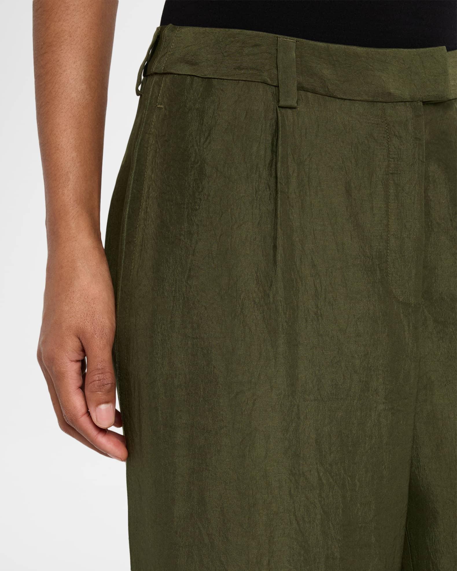 Crinkled Satin Straight-Leg Trousers Product Image