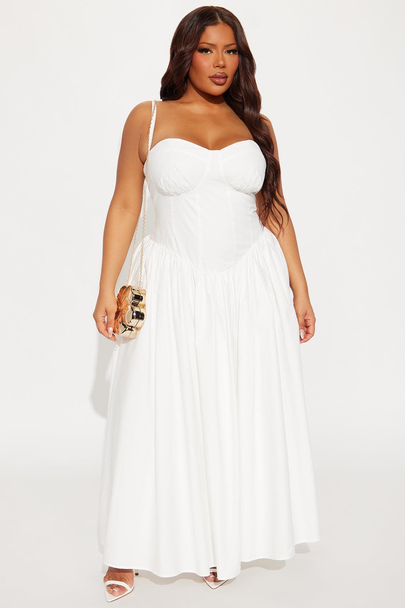 Angelina Poplin Maxi Dress - White Product Image