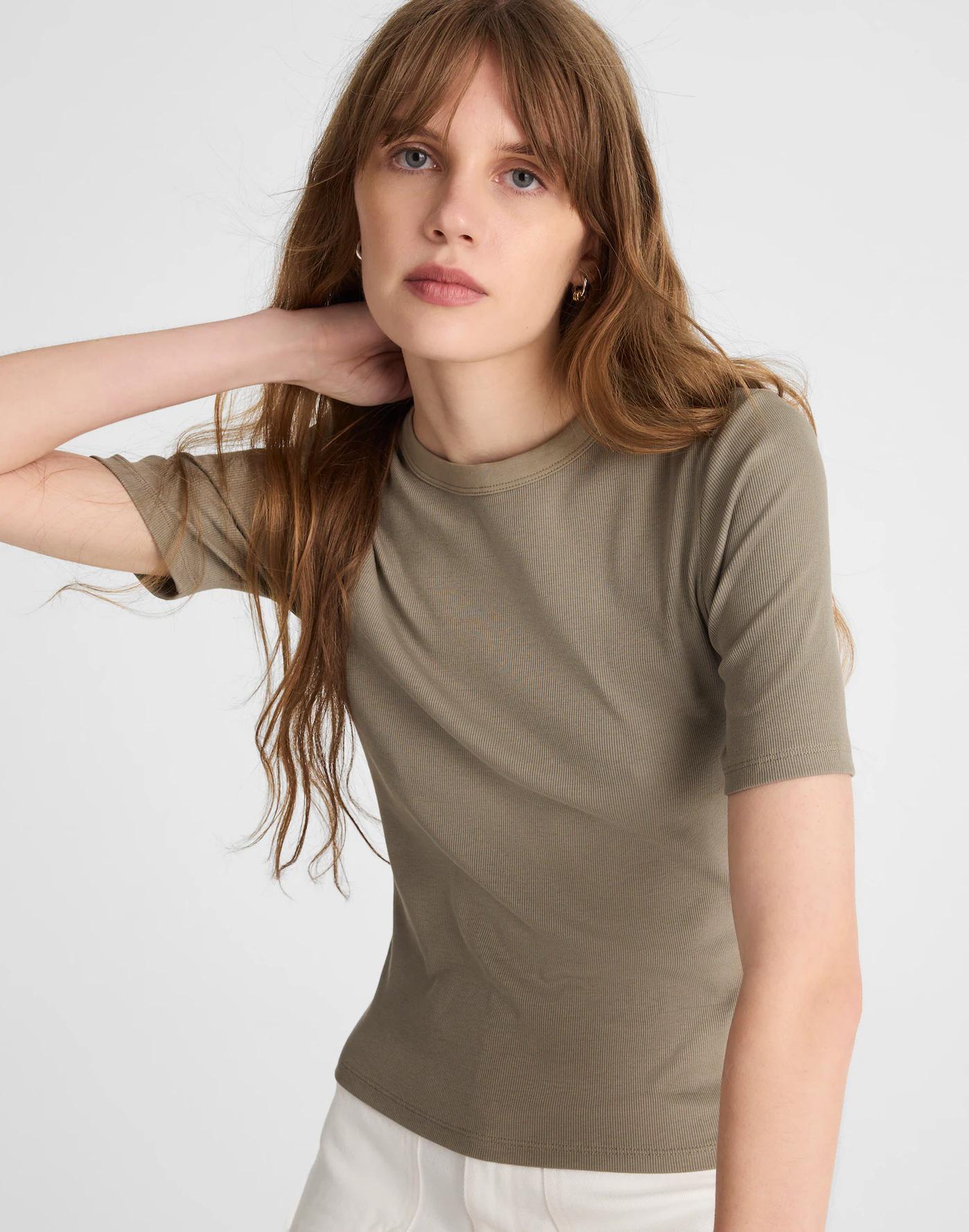 (Re)generative Cotton Ribbed Elbow-Sleeve Tee Product Image