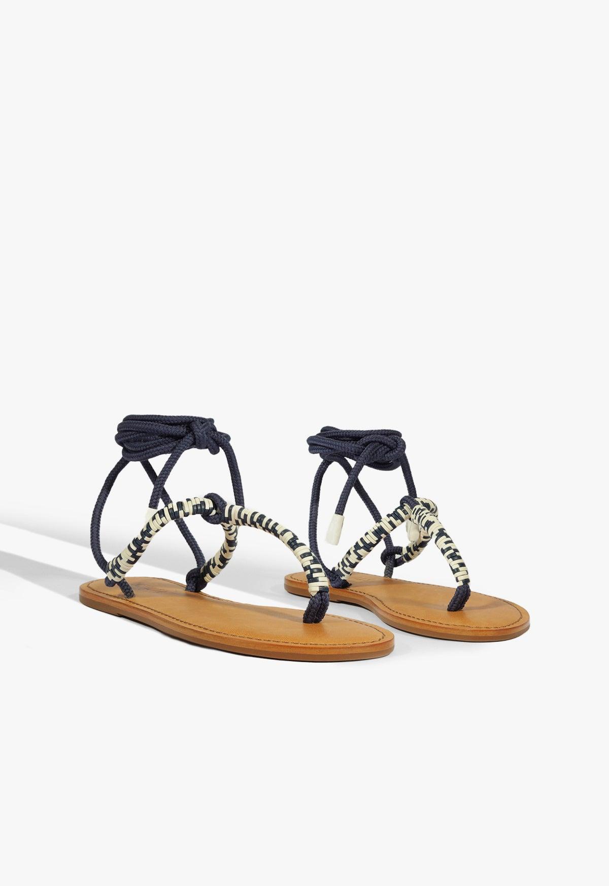 Claire Blue Flat Sandal Product Image