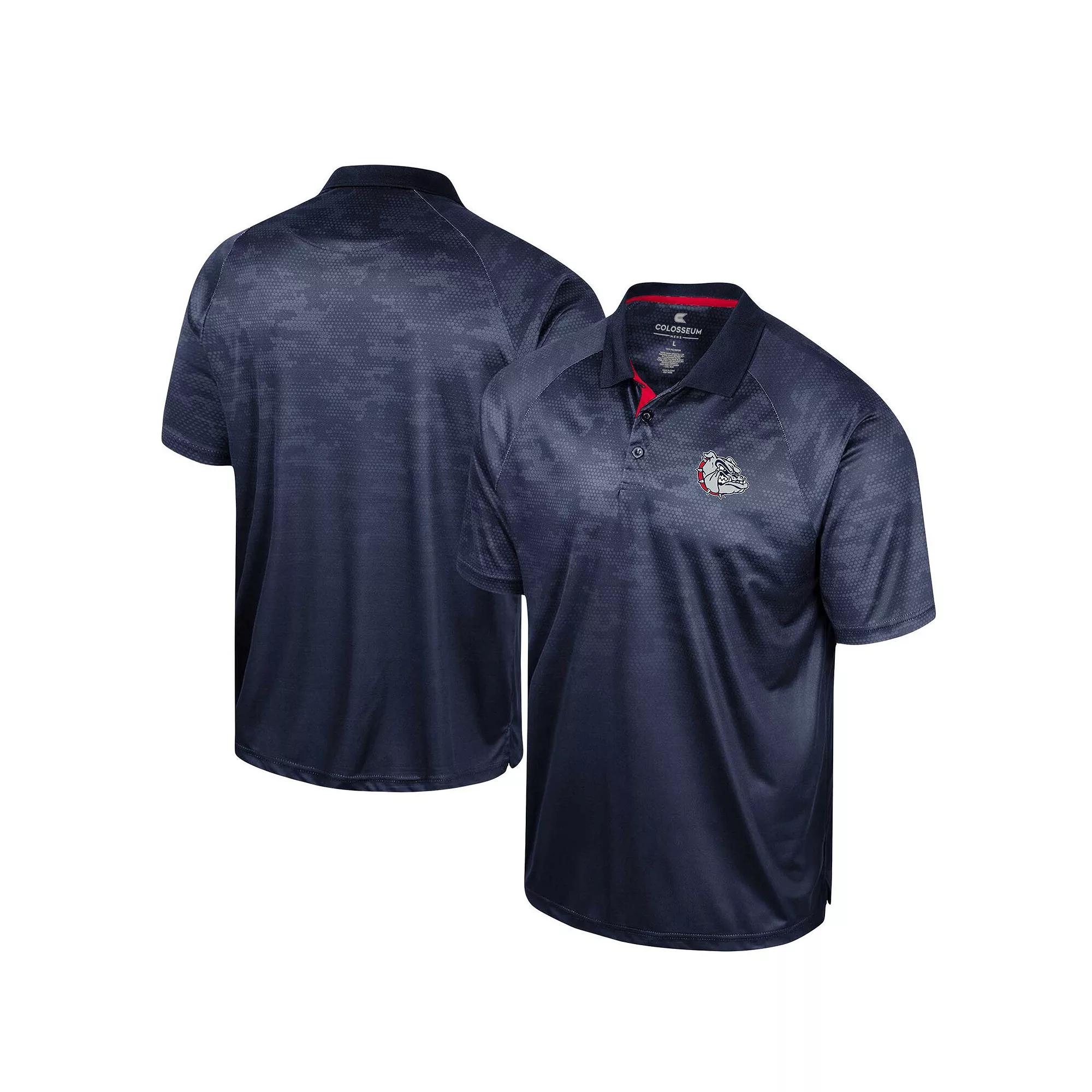 Men's Colosseum Navy Gonzaga Bulldogs Honeycomb Raglan Polo,  Product Image